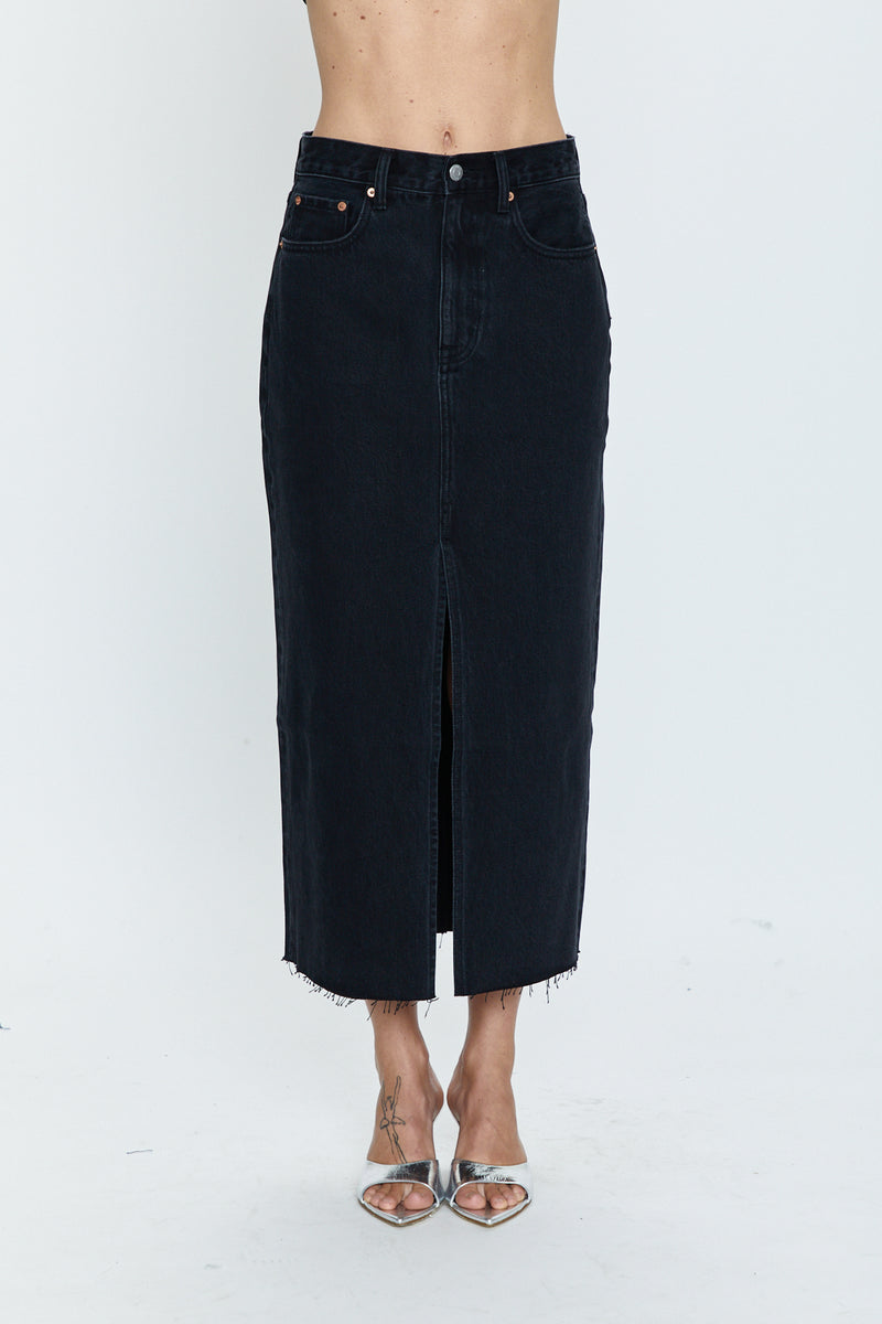 Alice Utility Midi Skirt - Navy Vinyl – Pistola Denim