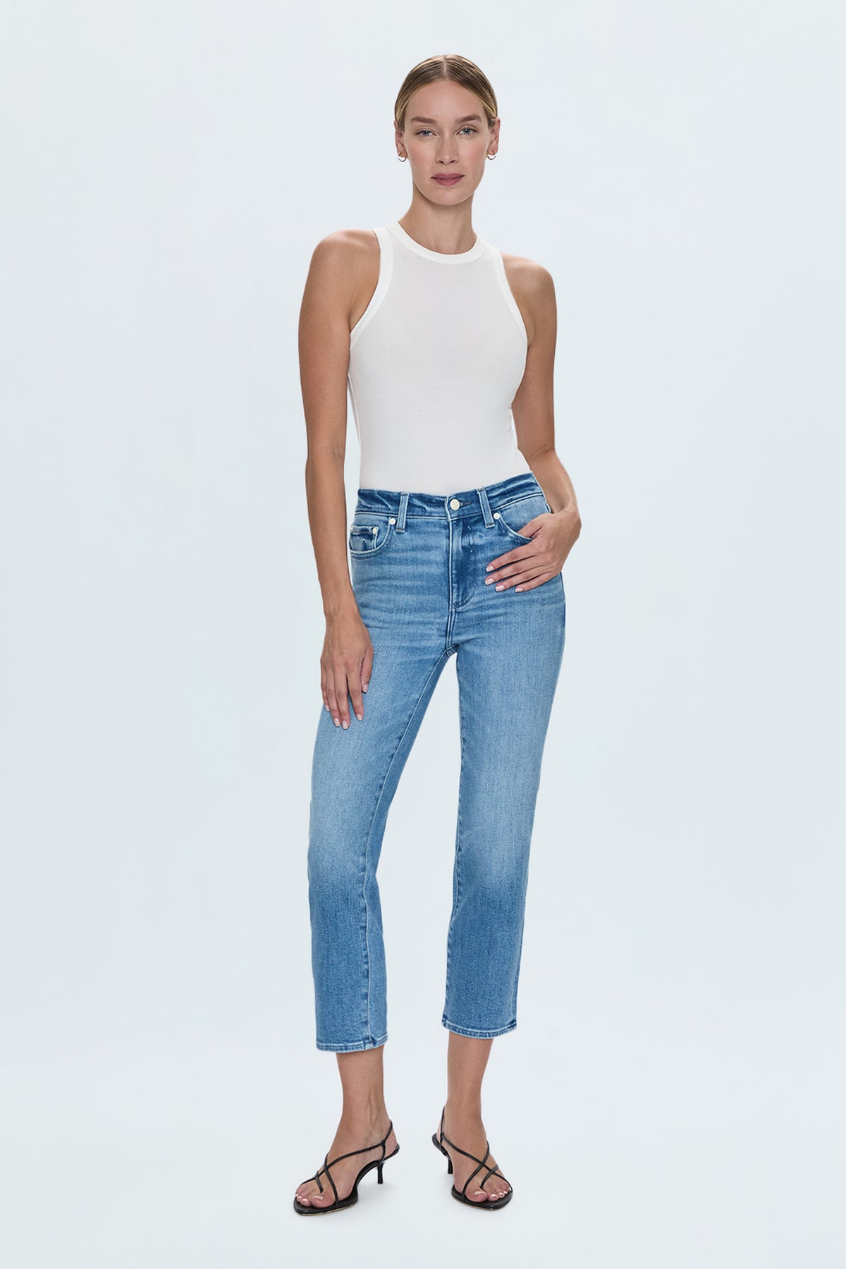 Monroe Crop High Rise Cigarette Jean - Hill