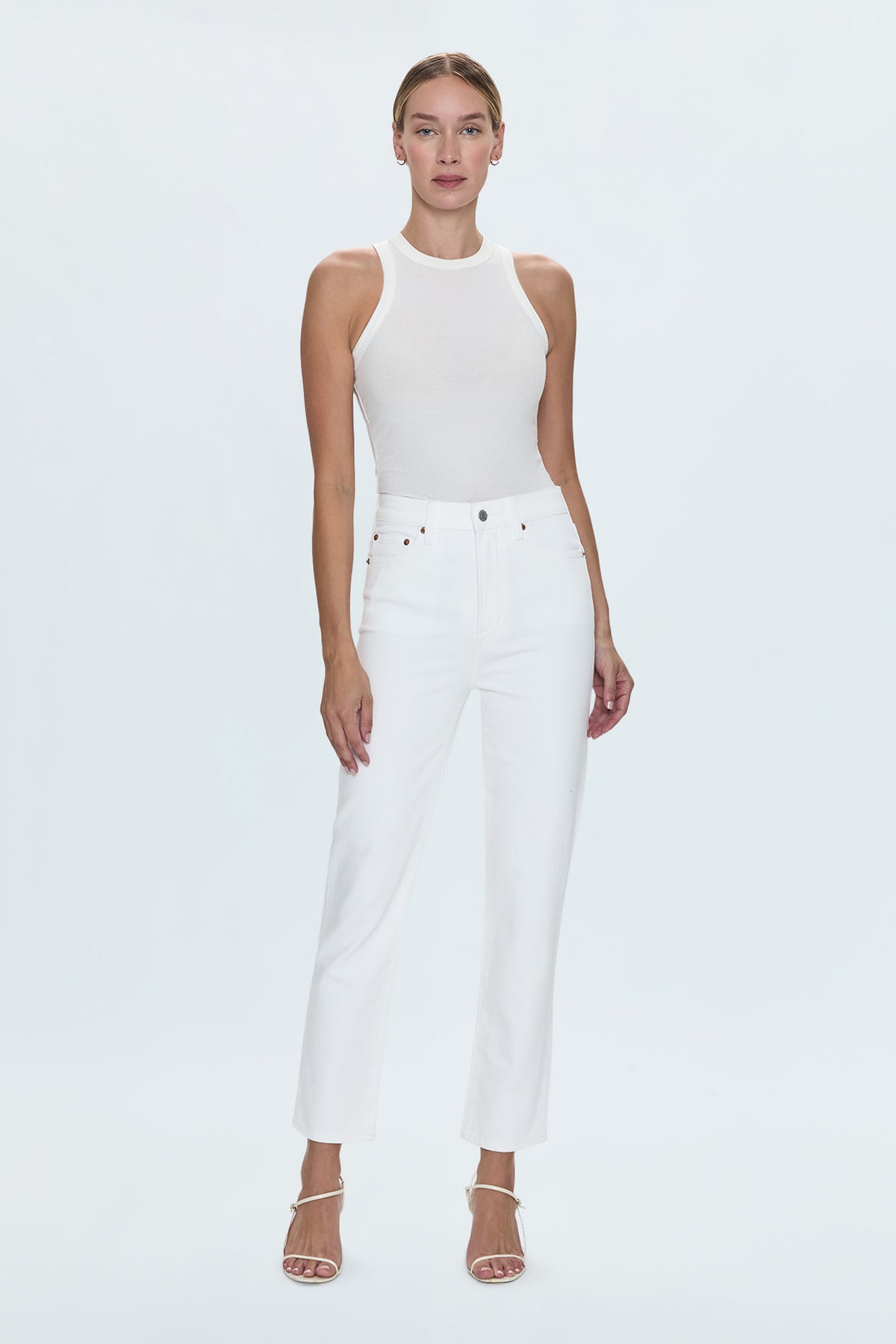 Bri High Rise Slim Straight Jean - Antique White