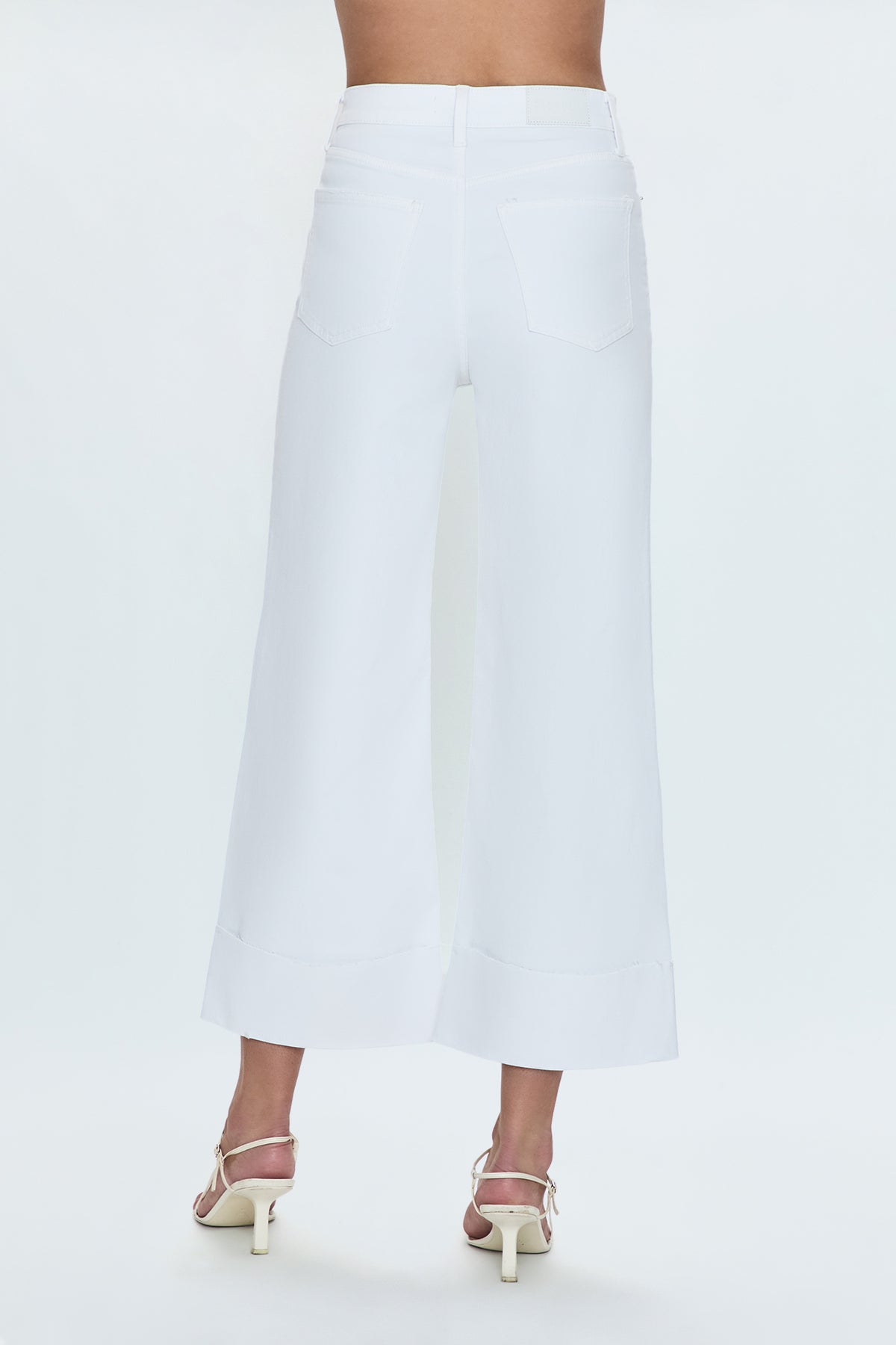 Lana Crop Cuff High Rise Ultra Wide Leg- Vivid White