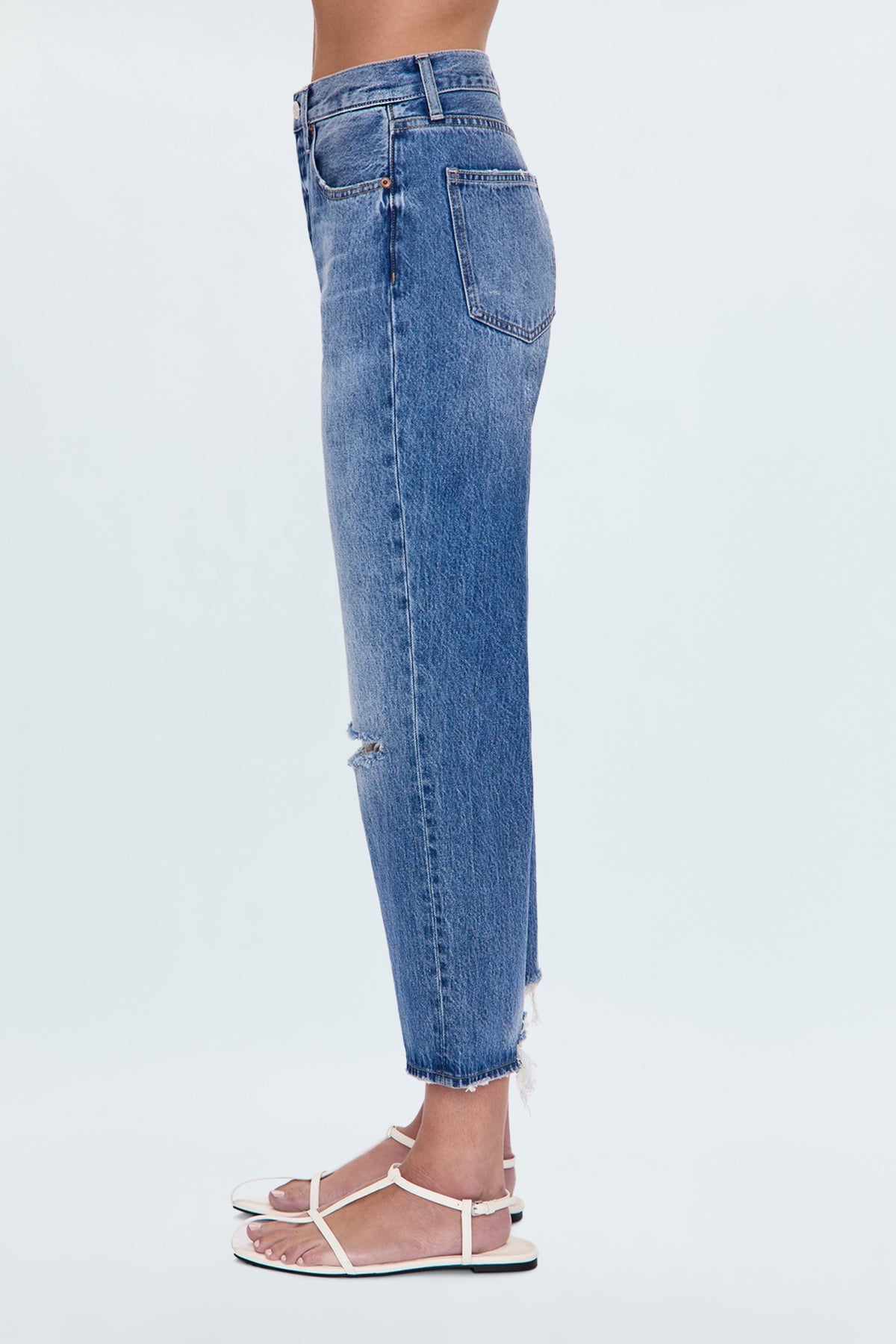 Cassie Crop High Rise Straight Crop Jean - Honor Distressed