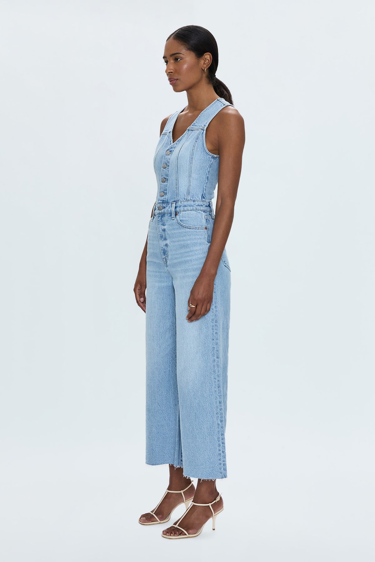 Aria Cropped Fitted Vest Jumpsuit - Priority