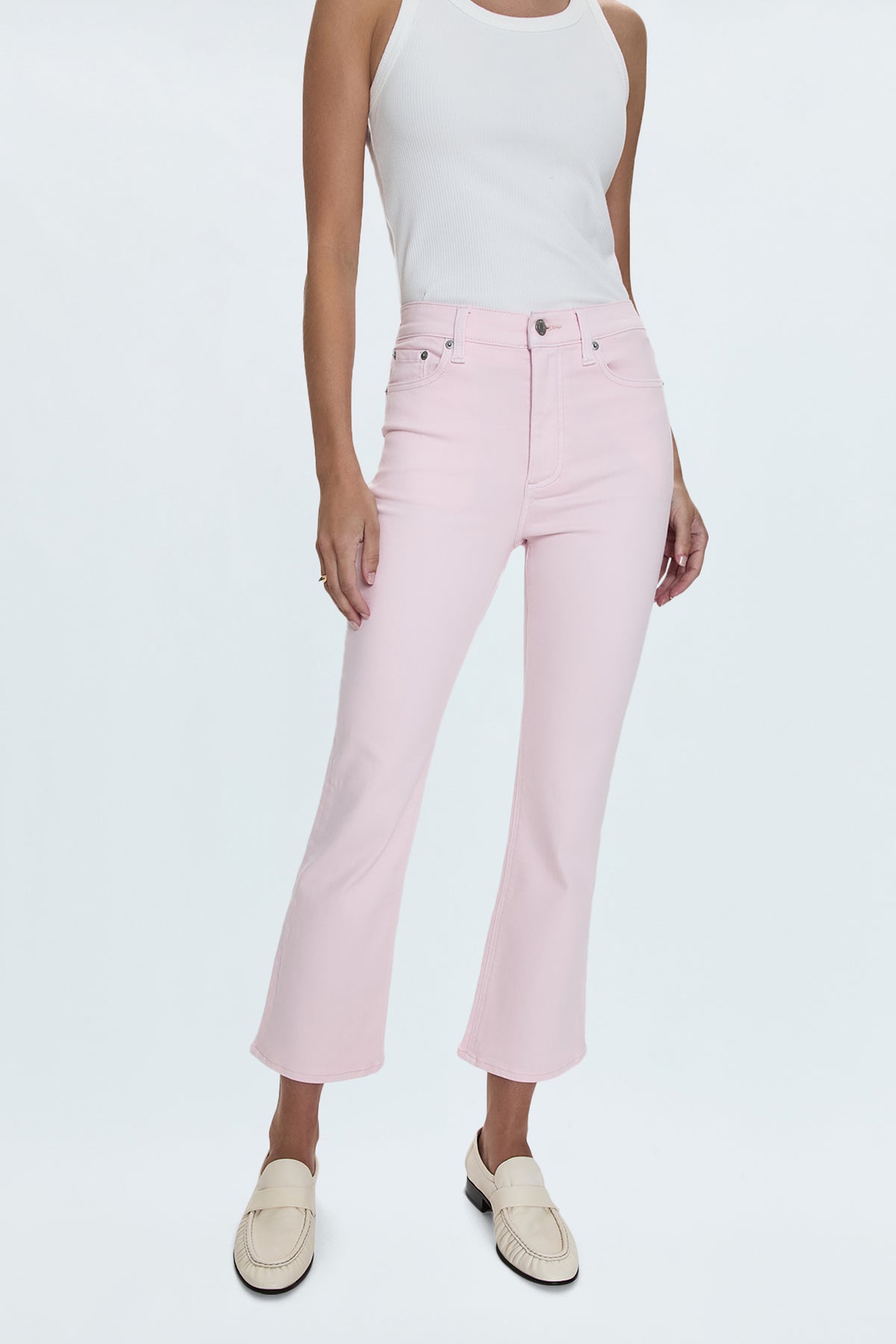 Lennon High Rise Crop Boot Jean - Blush