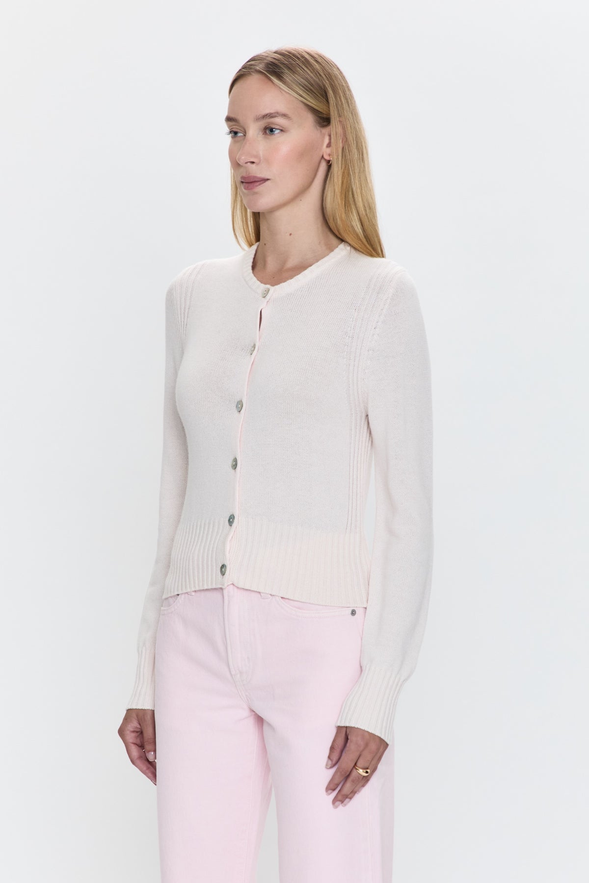 Taye Shrunken Cardigan - Barely Pink