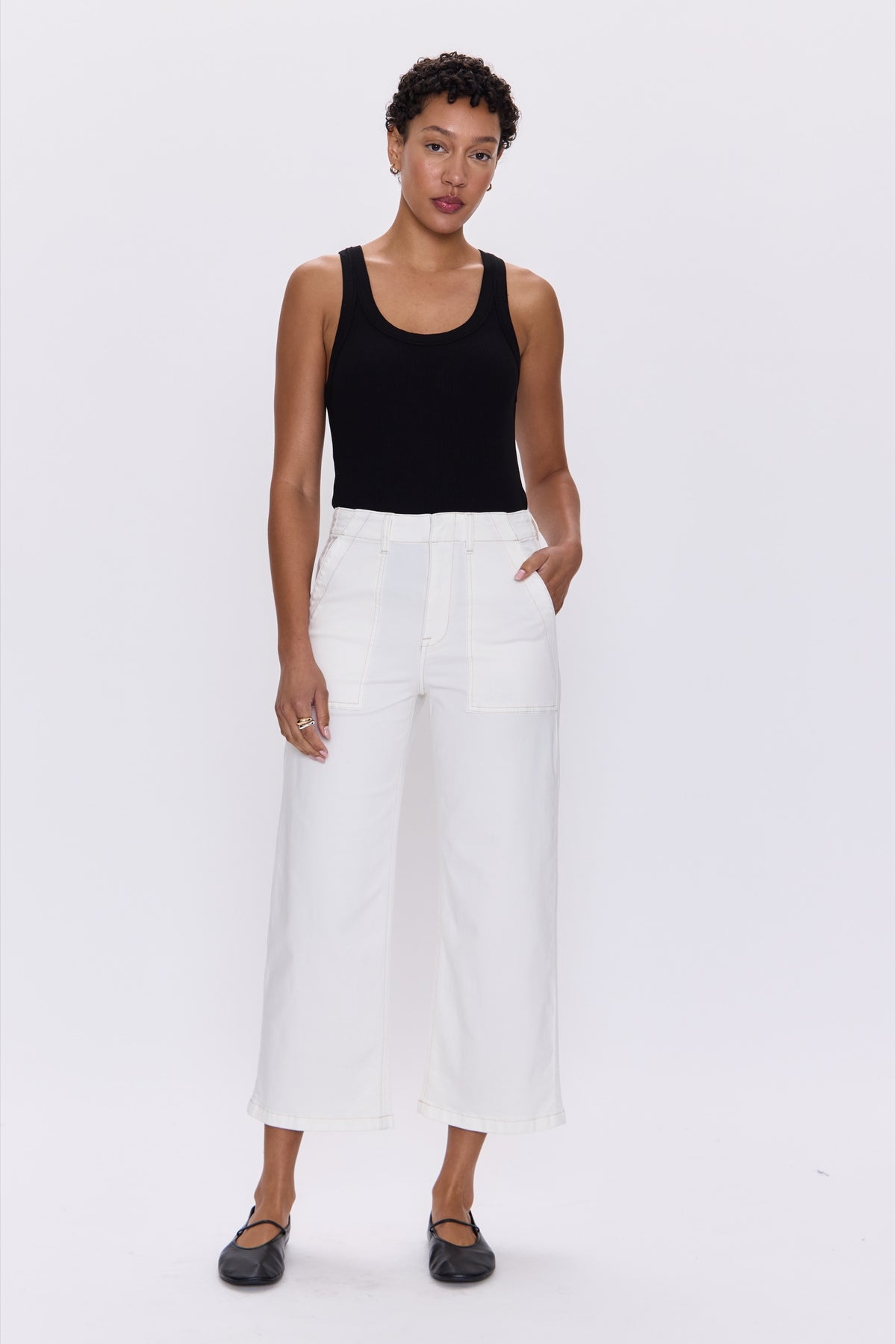 Sophia Wide Leg Pant - Le Blanc