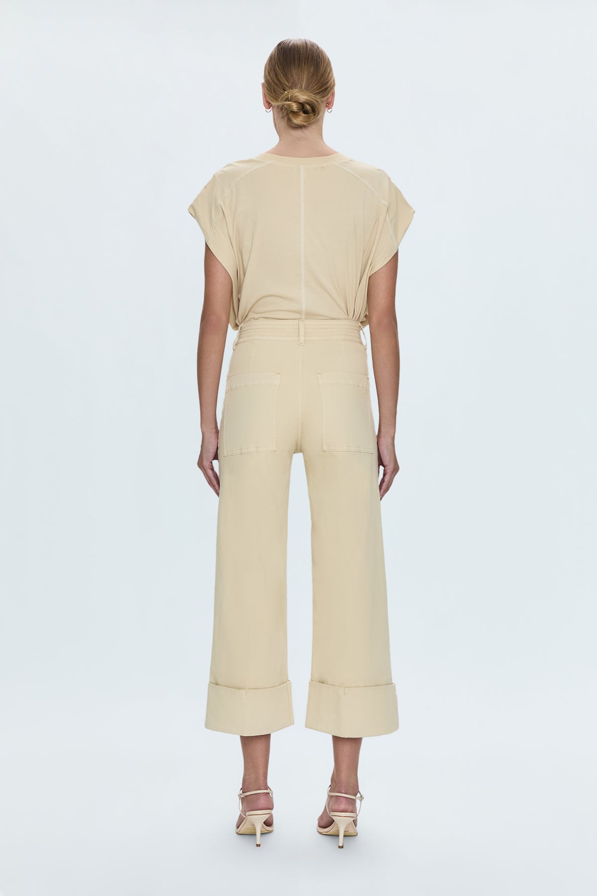 Maya Cuffed Hem Wide Leg Pants- Custard Yellow