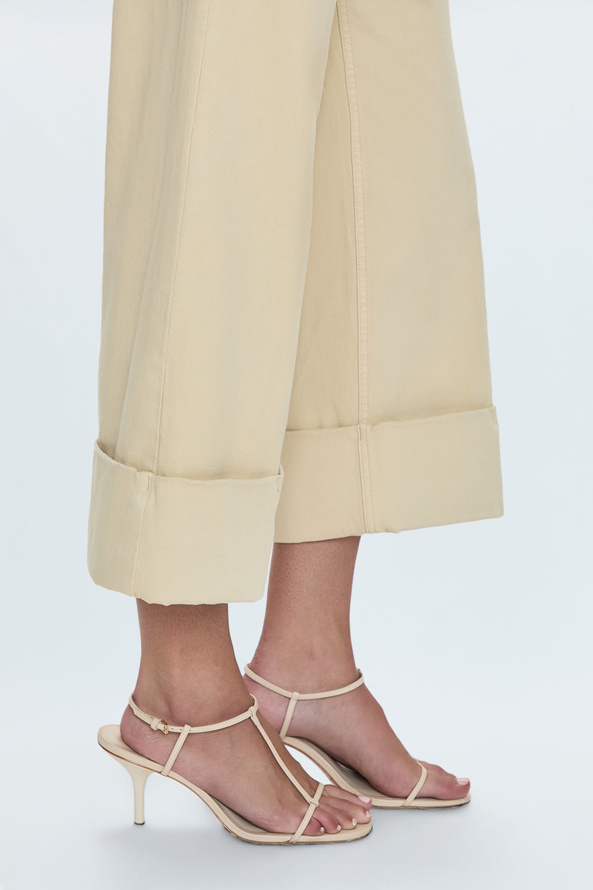 Maya Cuffed Hem Wide Leg Pants- Custard Yellow