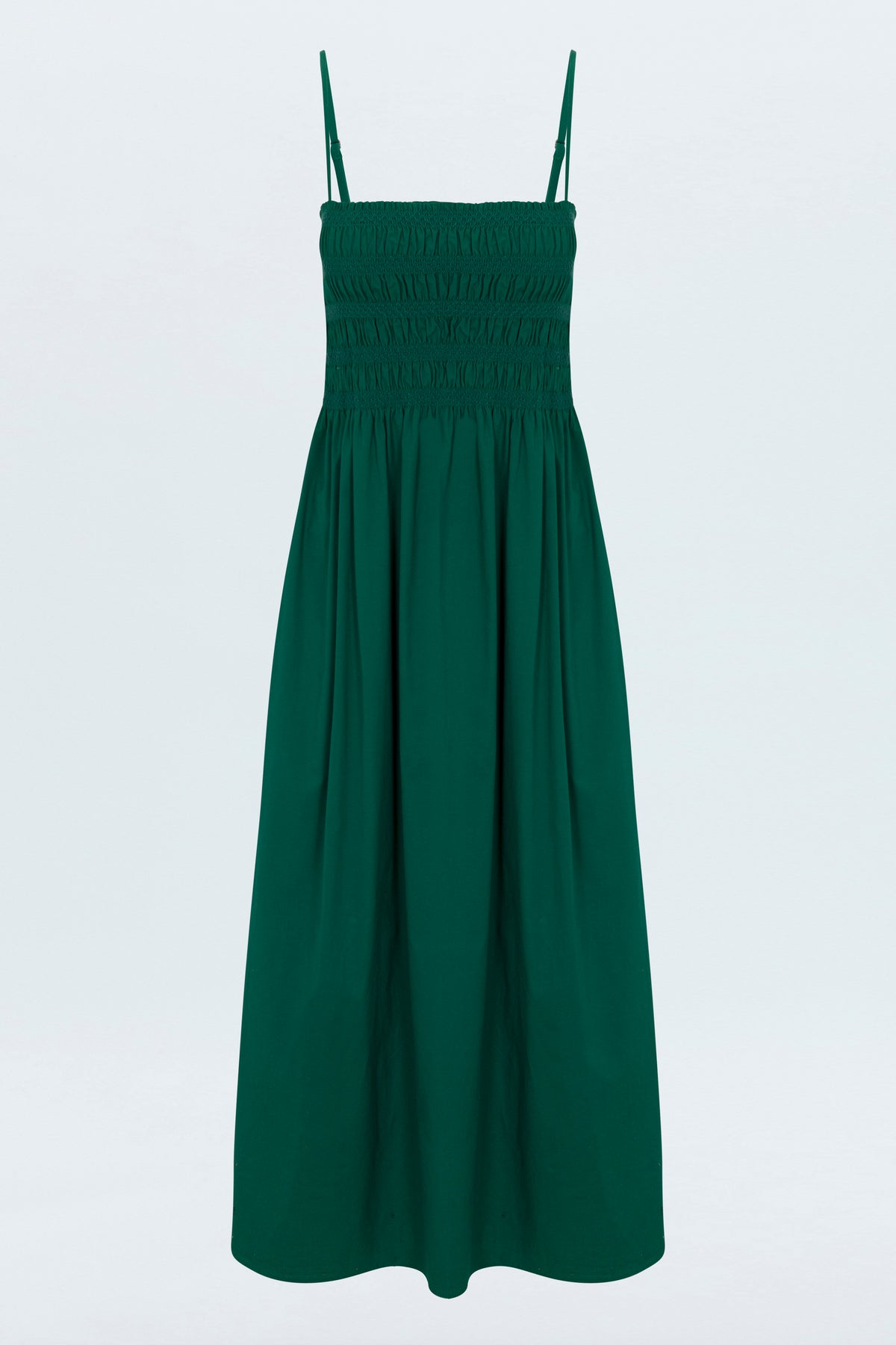 Bianca Shirred Bodice Dress- Emerald