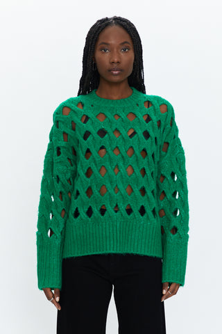 Open Pullover Knit – Sweater Evergreen Denim Darya - Pistola
