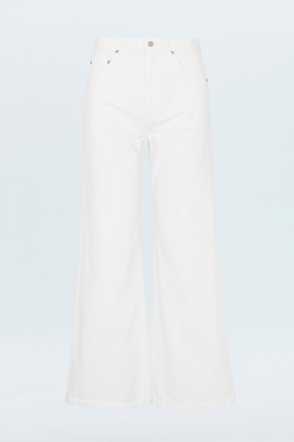 Jadyn Low Slung Palazzo Jean - Vivid White