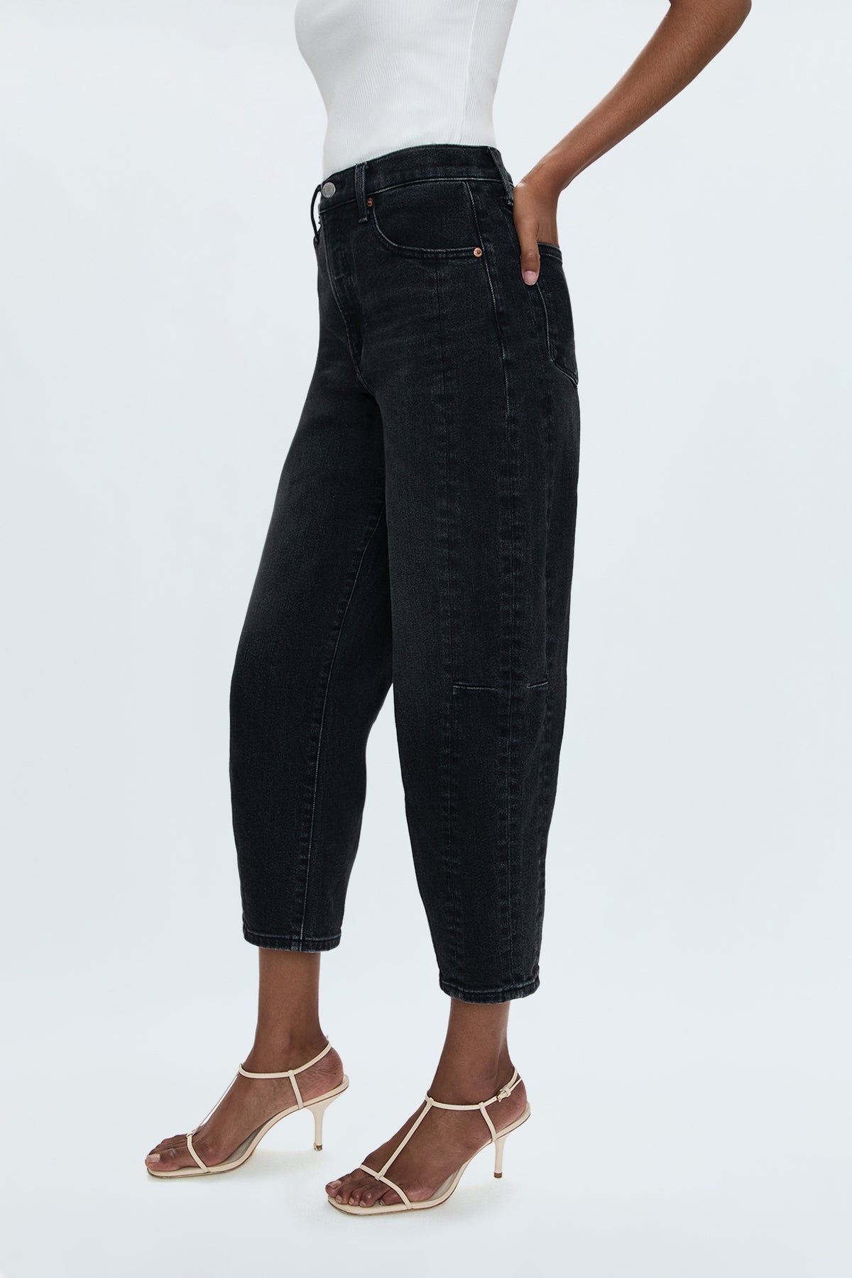 Eli High Rise Barrel Jean - Dark Midnight