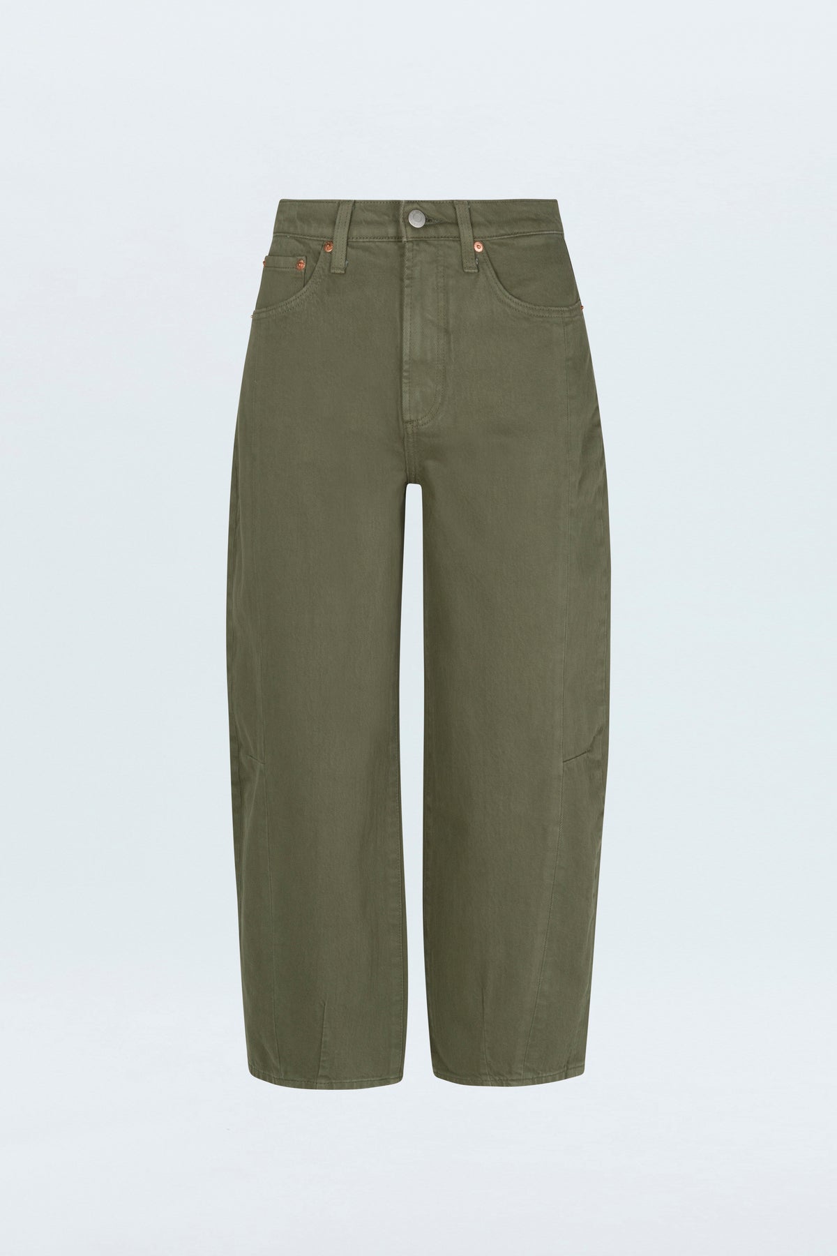 Eli High Rise Barrel Jean - Calvary Olive