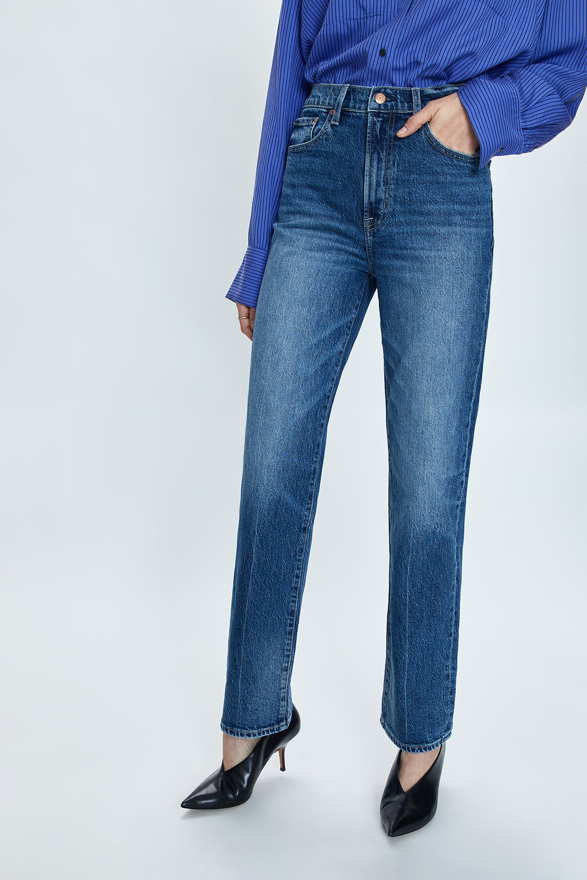 Cassie Super High Rise Straight Jean - Palladium