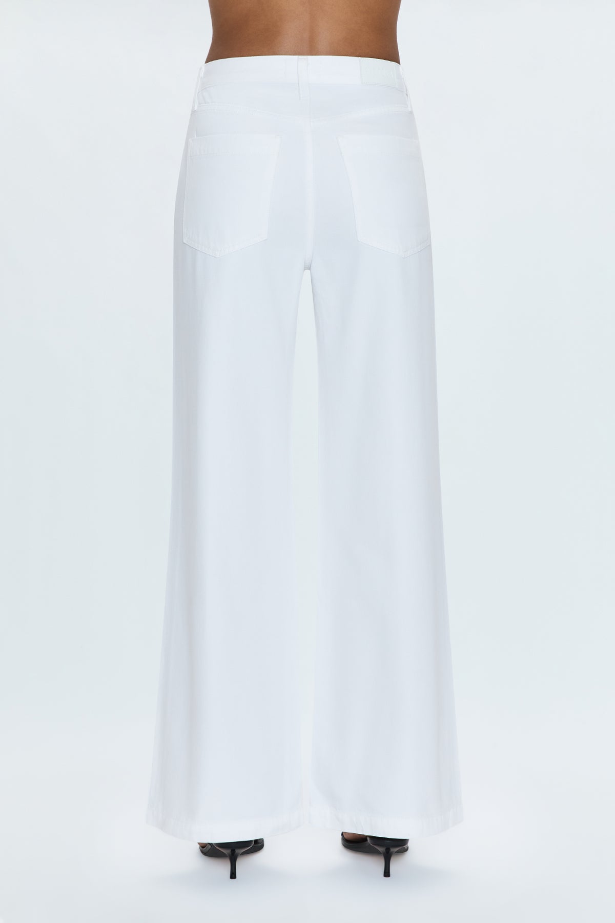 Jadyn Low Slung Palazzo Jean - Vivid White