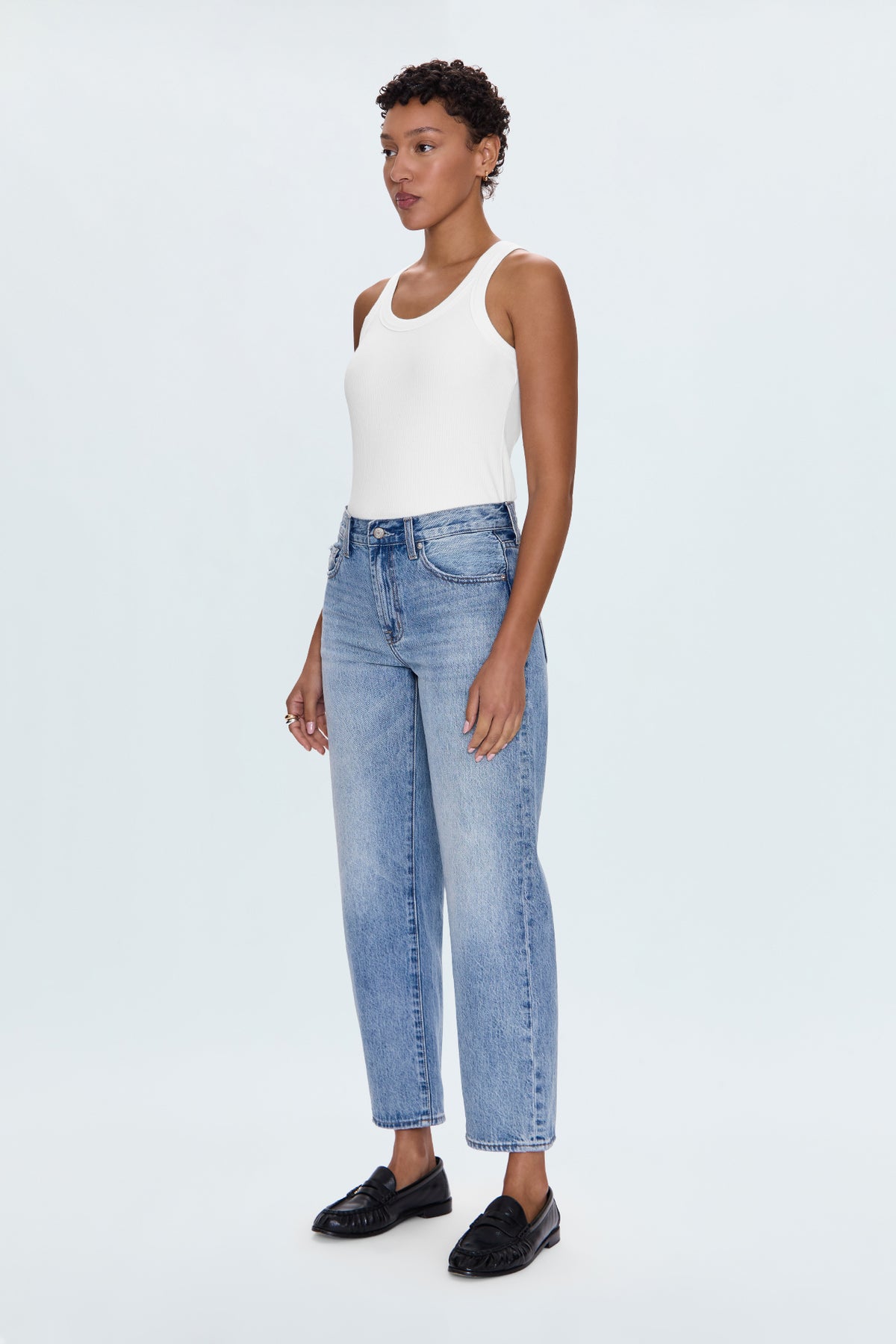 Lexi Mid Rise Bowed Straight Jean - Bowie