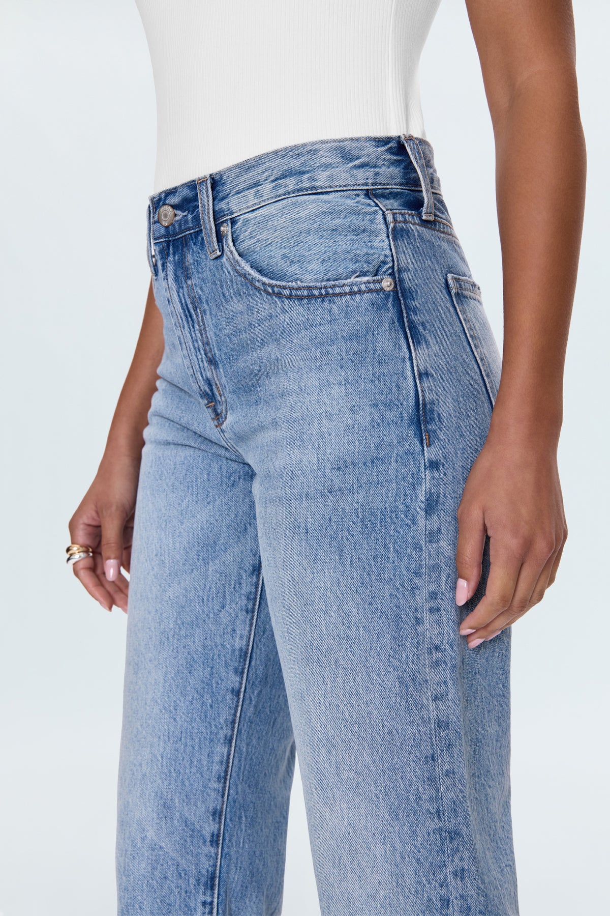 Lexi Mid Rise Bowed Straight Jean - Bowie