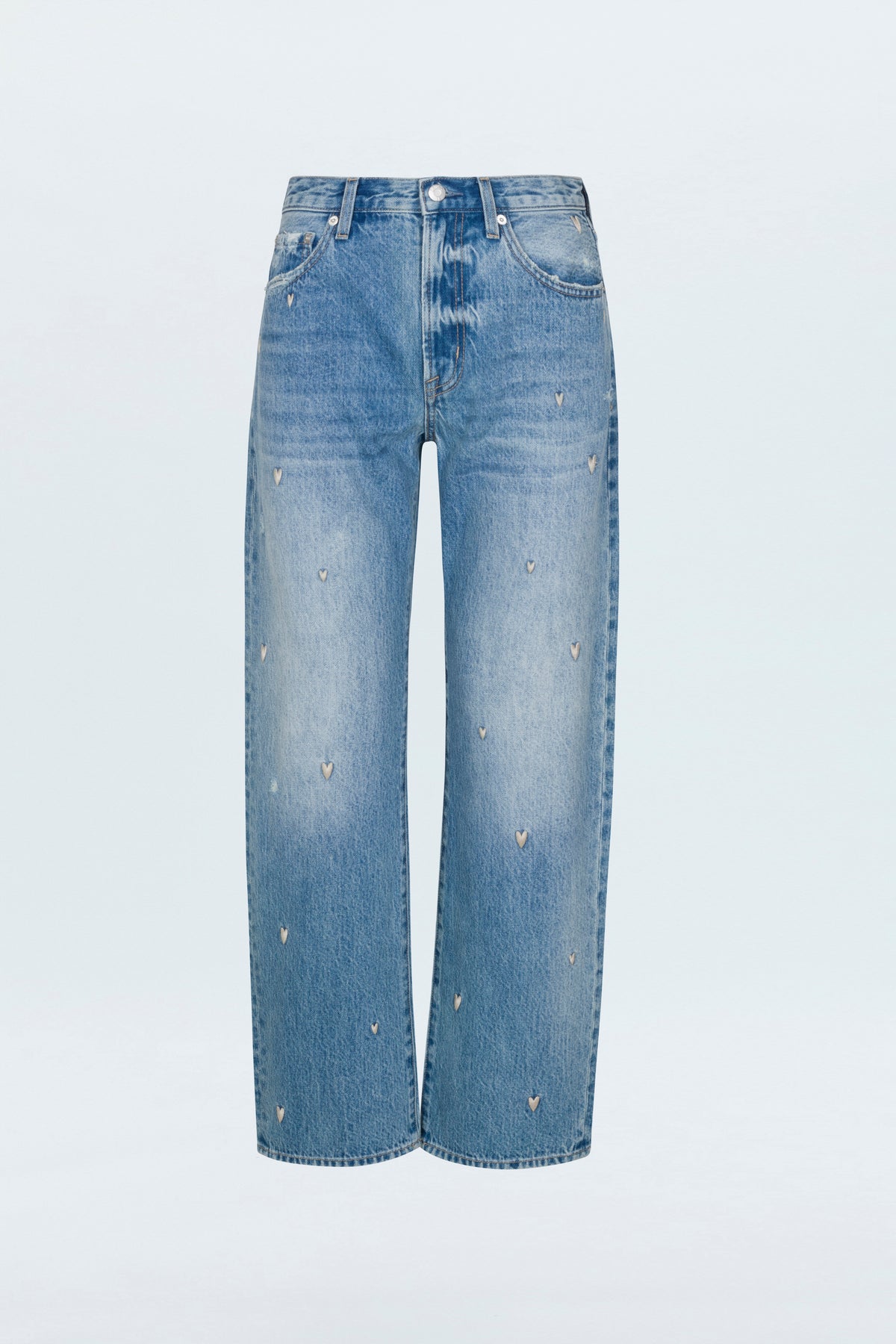 Lexi Mid Rise Bowed Straight Jean - Confetti Vintage