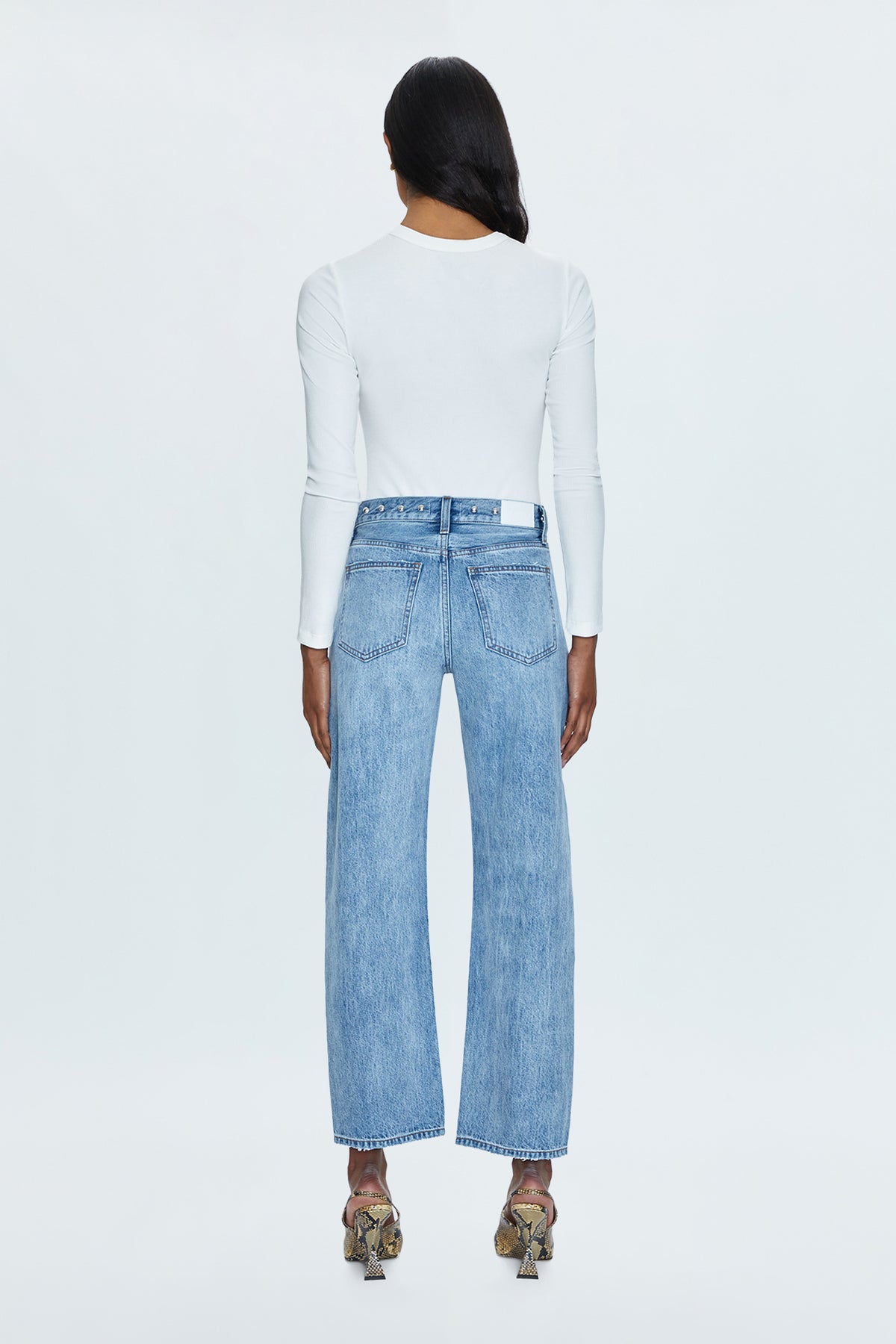 Lexi Mid Rise Bowed Straight Jean - Satellite