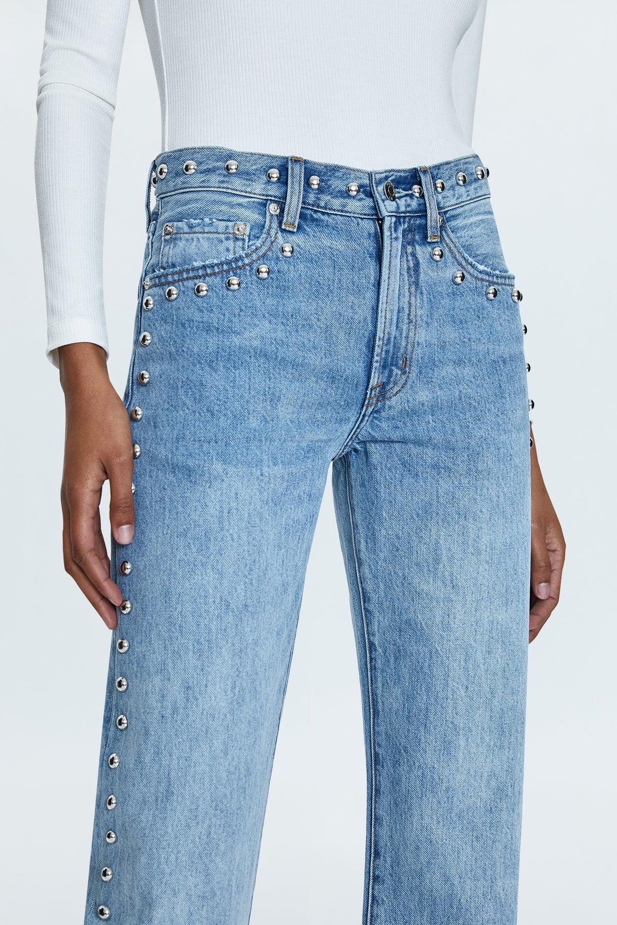 Lexi Mid Rise Bowed Straight Jean - Satellite