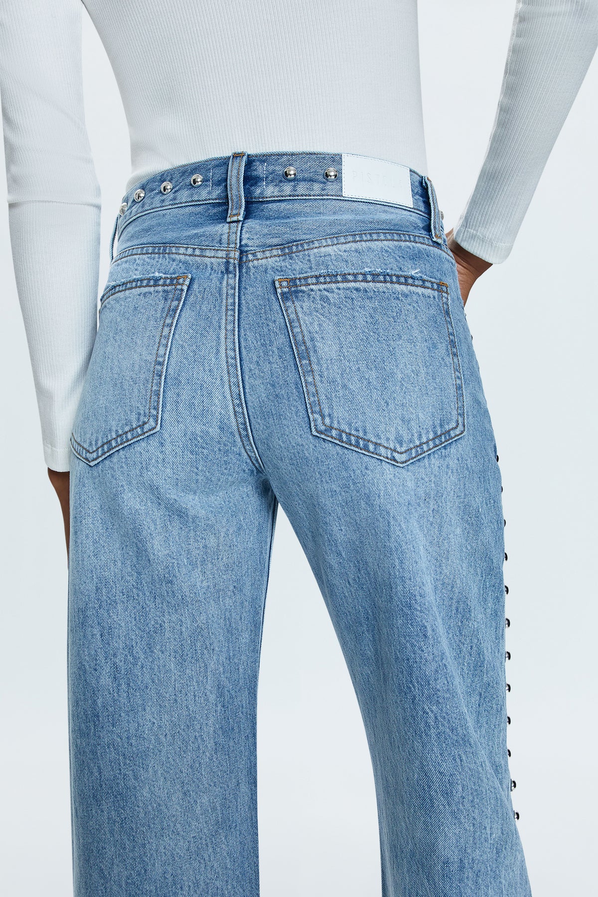 Lexi Mid Rise Bowed Straight Jean - Satellite