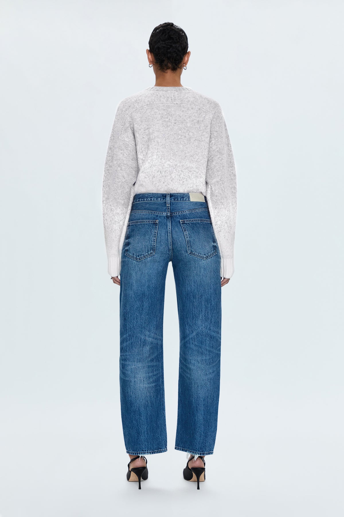 Lexi Mid Rise Bowed Straight Jean - Transcend