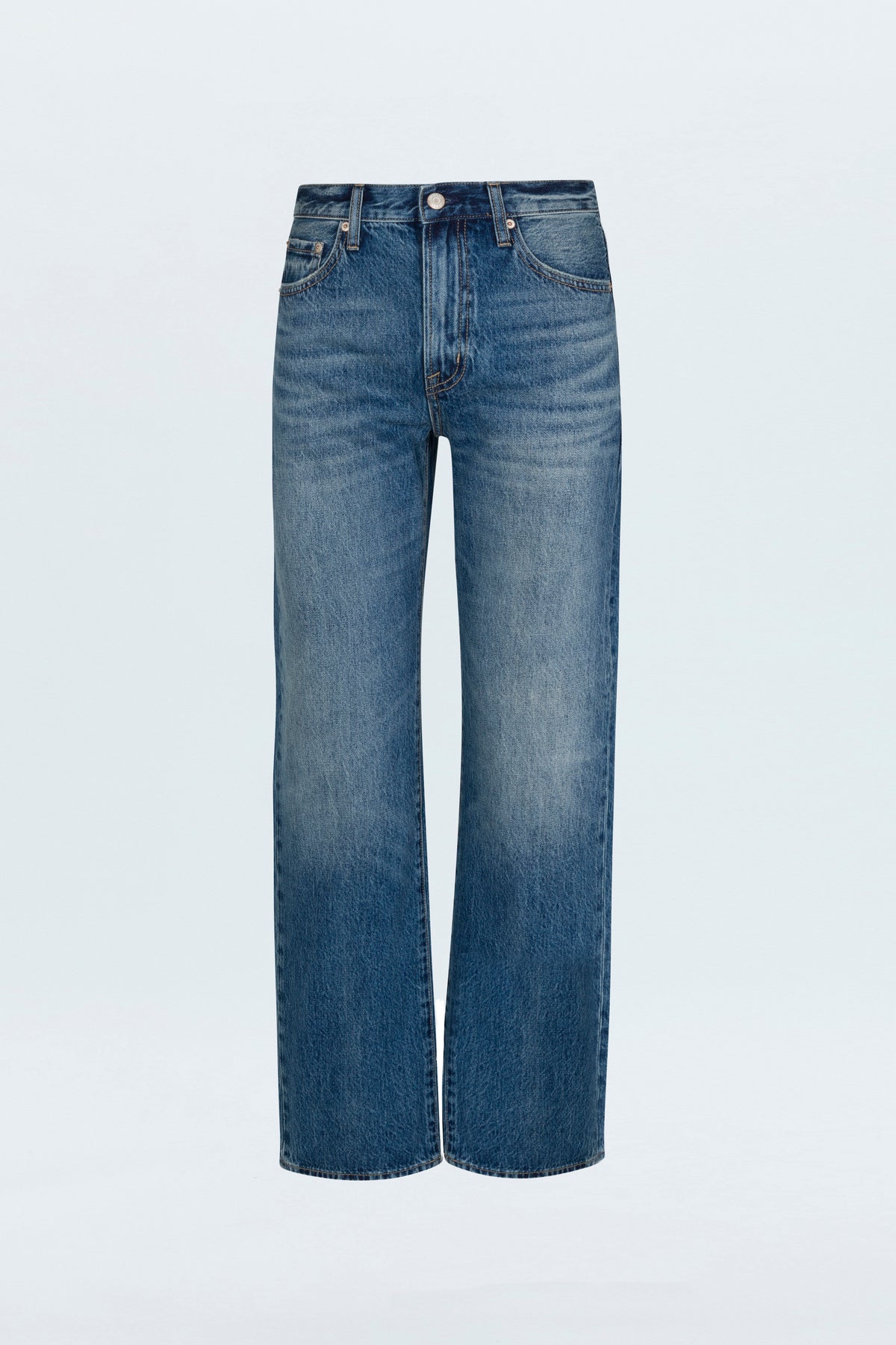 Lexi Mid Rise Bowed Straight Jean - Transcend