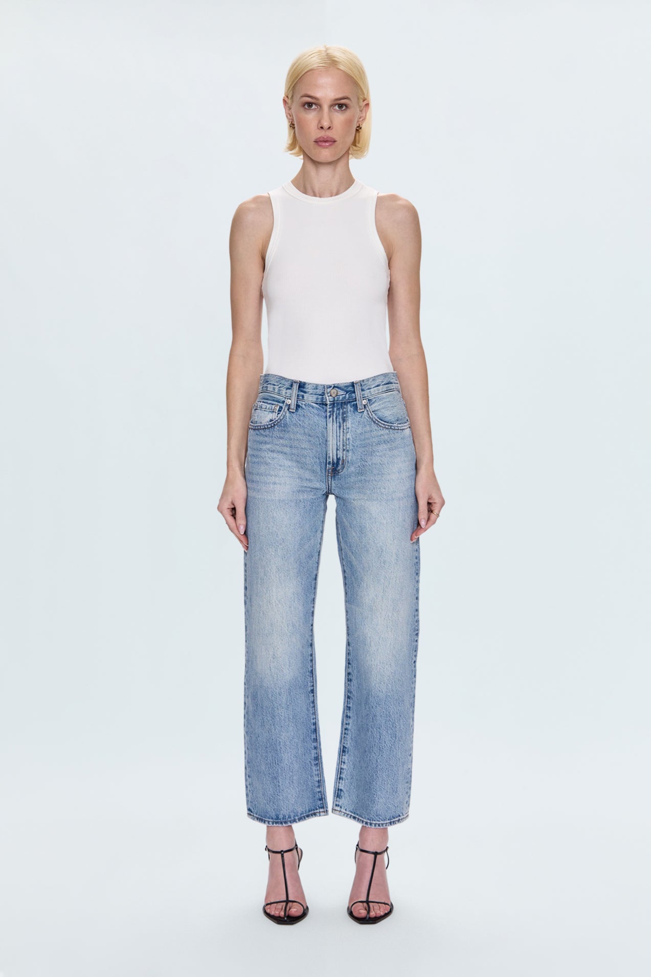 Lexi Mid Rise Bowed Straight Jean - Bowie