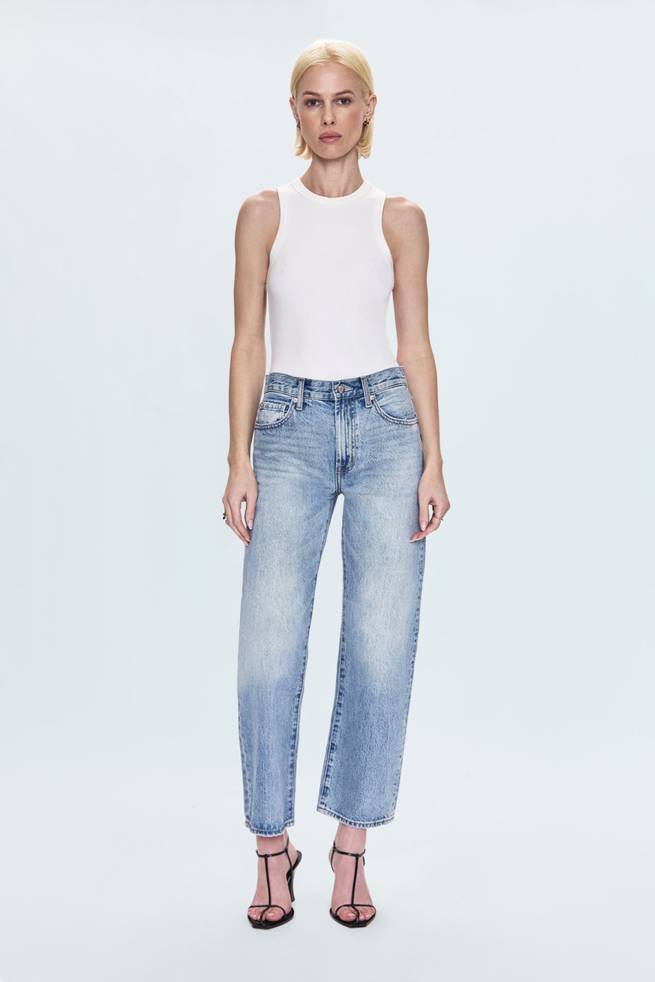 Lexi Mid Rise Bowed Straight Jean - Bowie