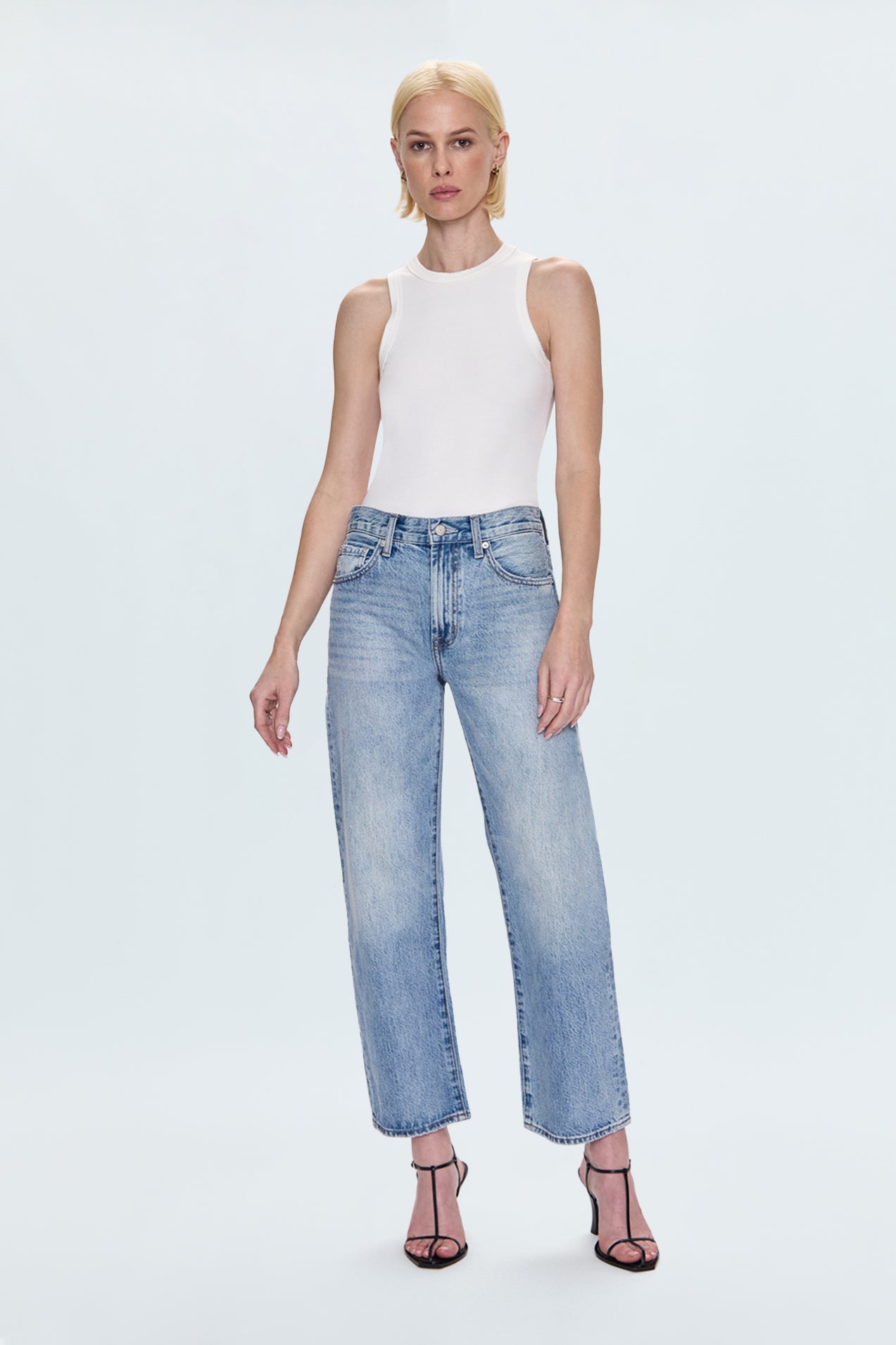 Lexi Mid Rise Bowed Straight Jean - Bowie