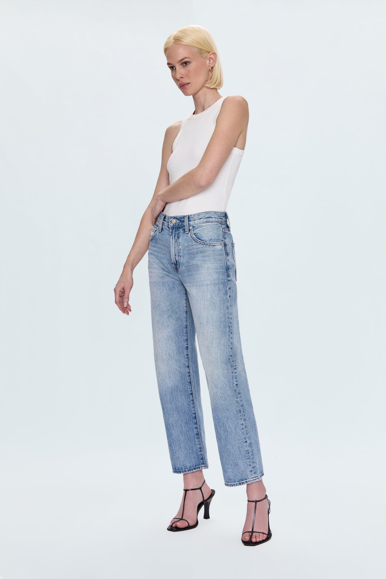 Lexi Mid Rise Bowed Straight Jean - Bowie