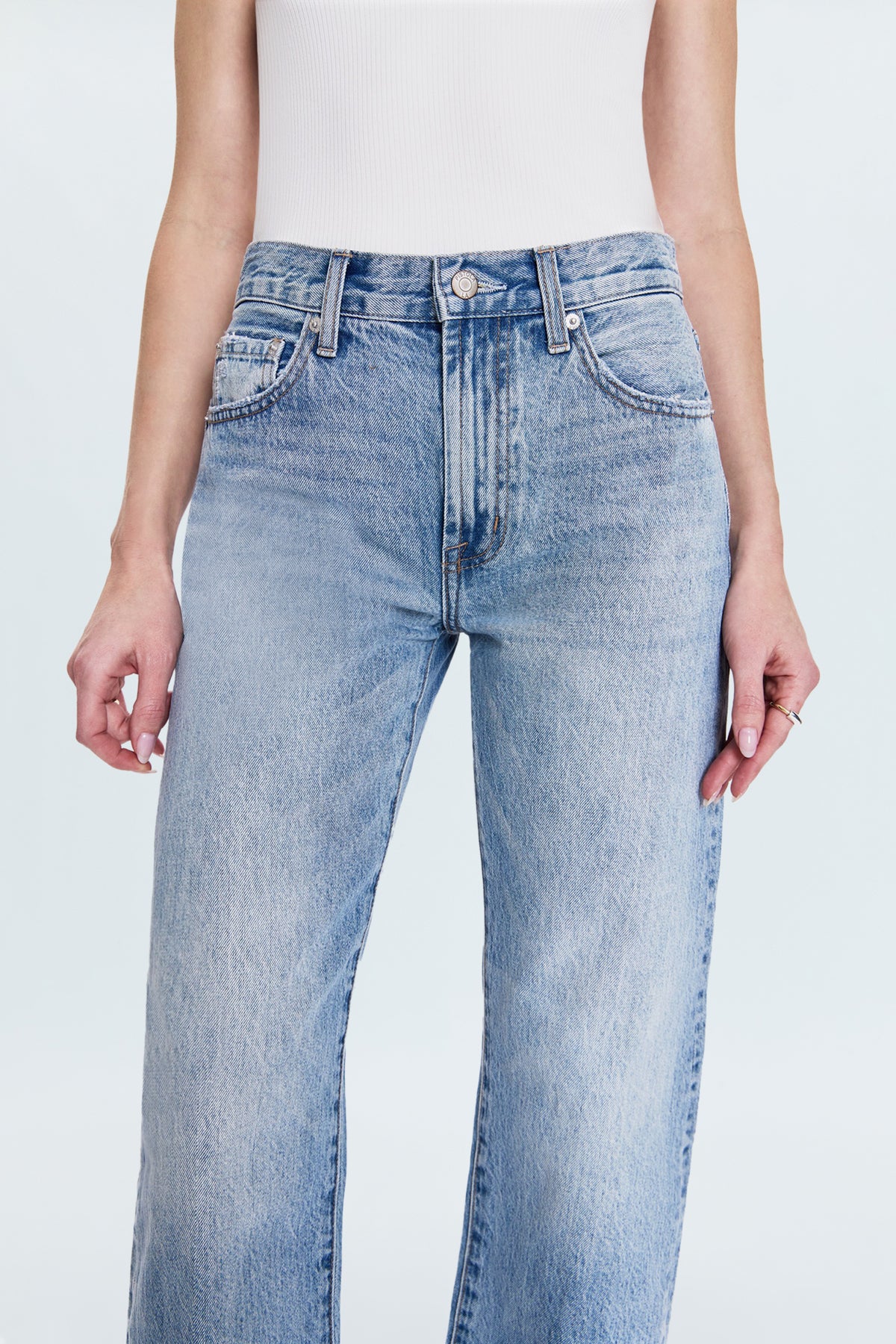 Lexi Mid Rise Bowed Straight Jean - Bowie