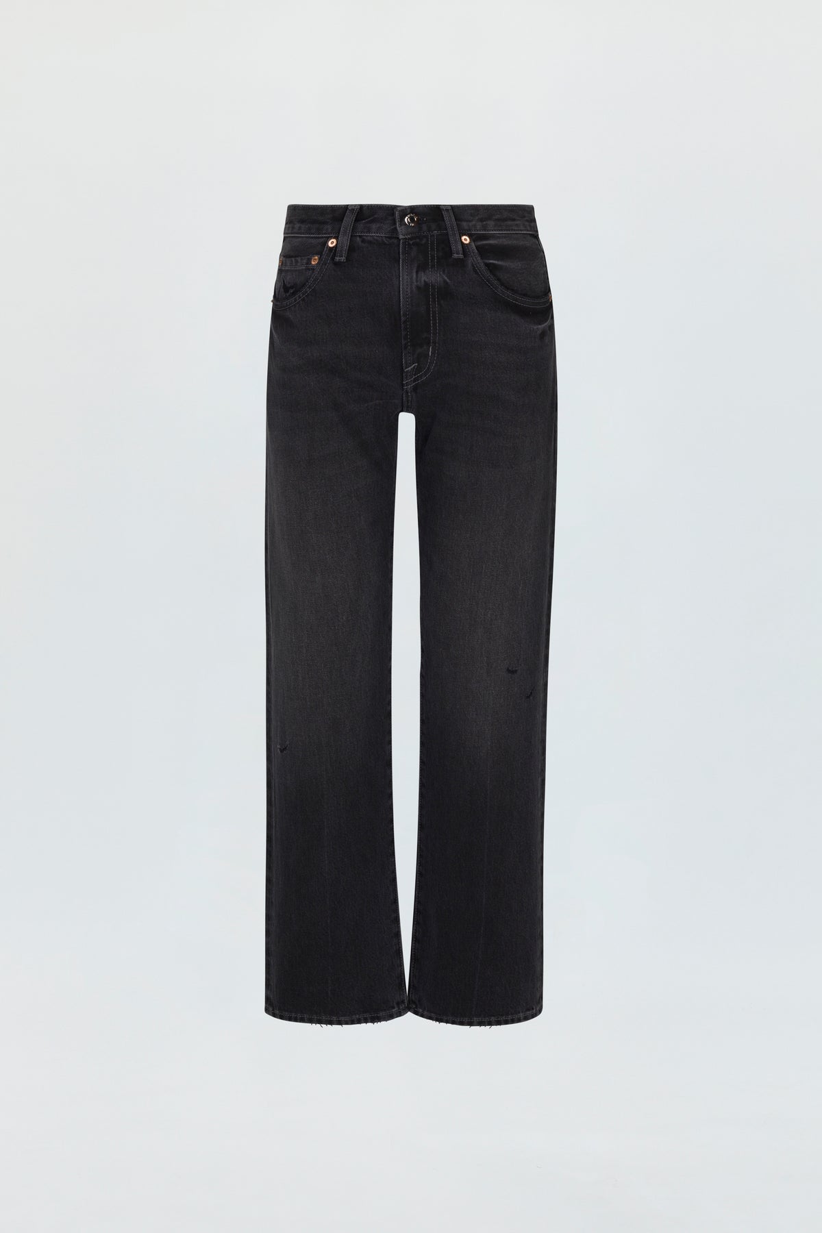 Lexi Mid Rise Bowed Straight Jean - Mercury