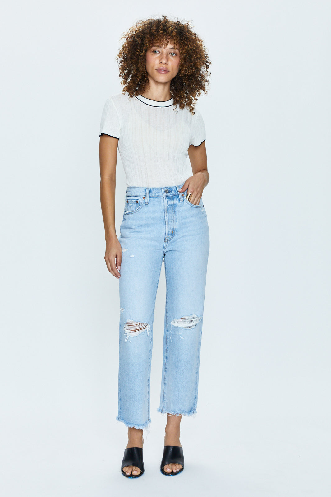 Cassie High Rise Straight - Daytrip Distressed