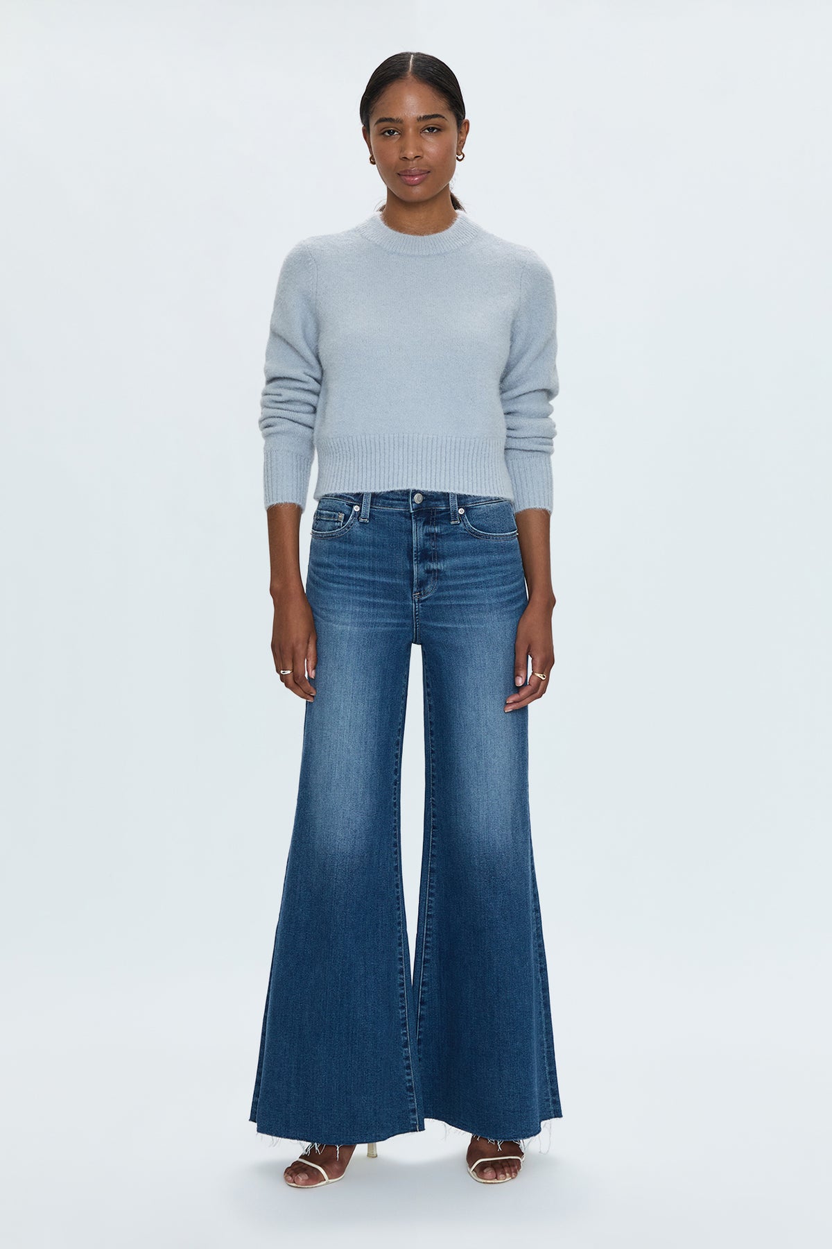 Izzy Mid Rise Wide Leg Petite Jean - Study