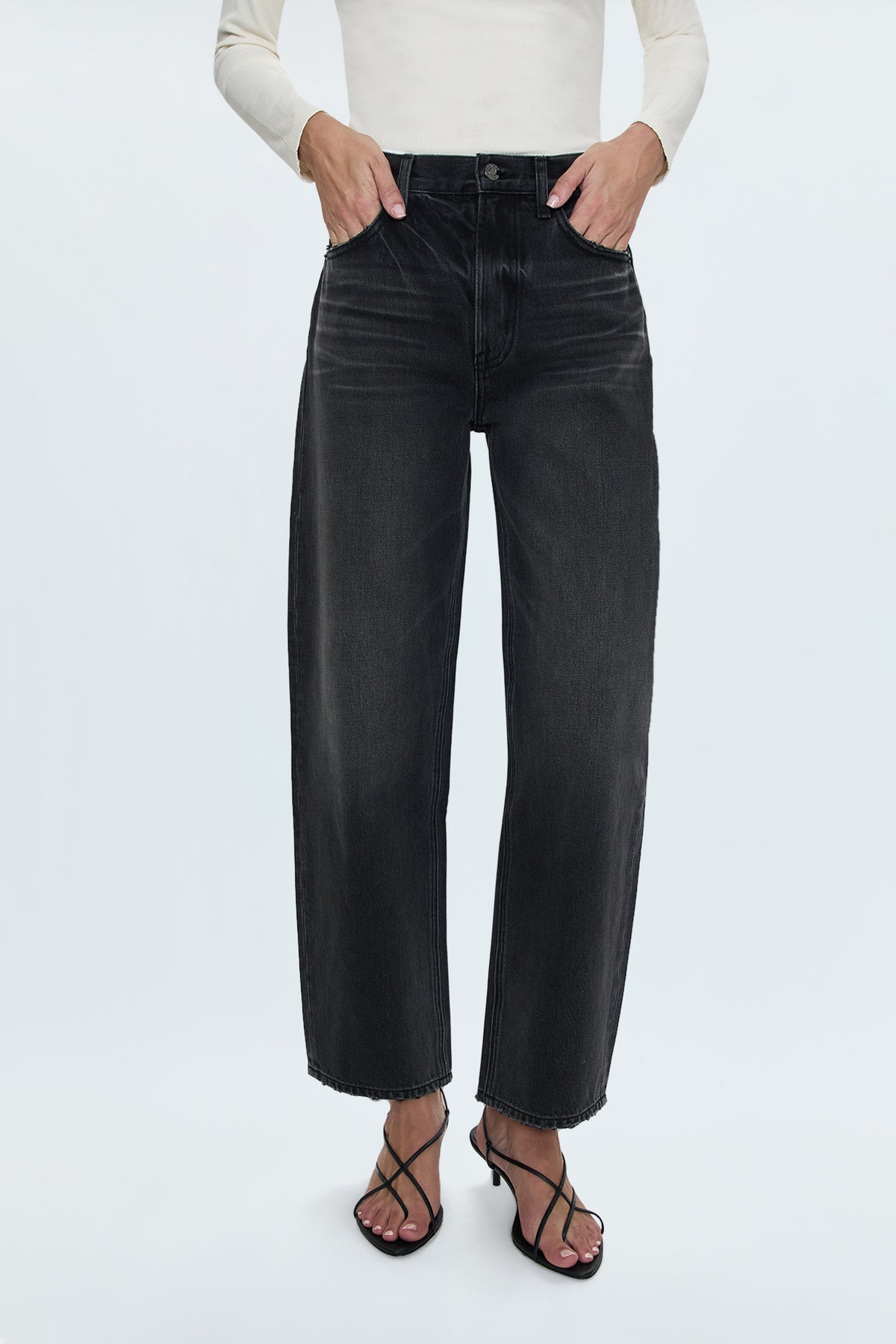 Wes High Rise Barrel Jean - Caviar