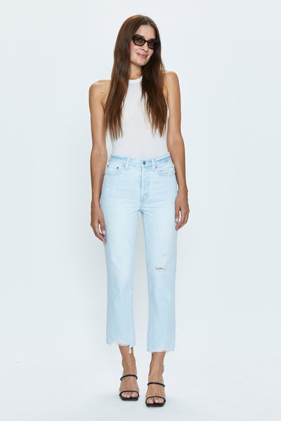 NEW Pistola cropped buy cuffed distressed jeans in better half wash, 18W