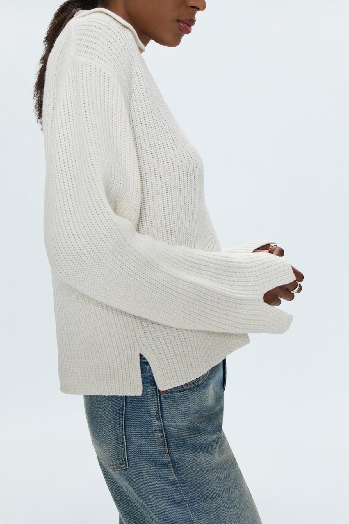 Darcy Big Collar Sweater - Shell