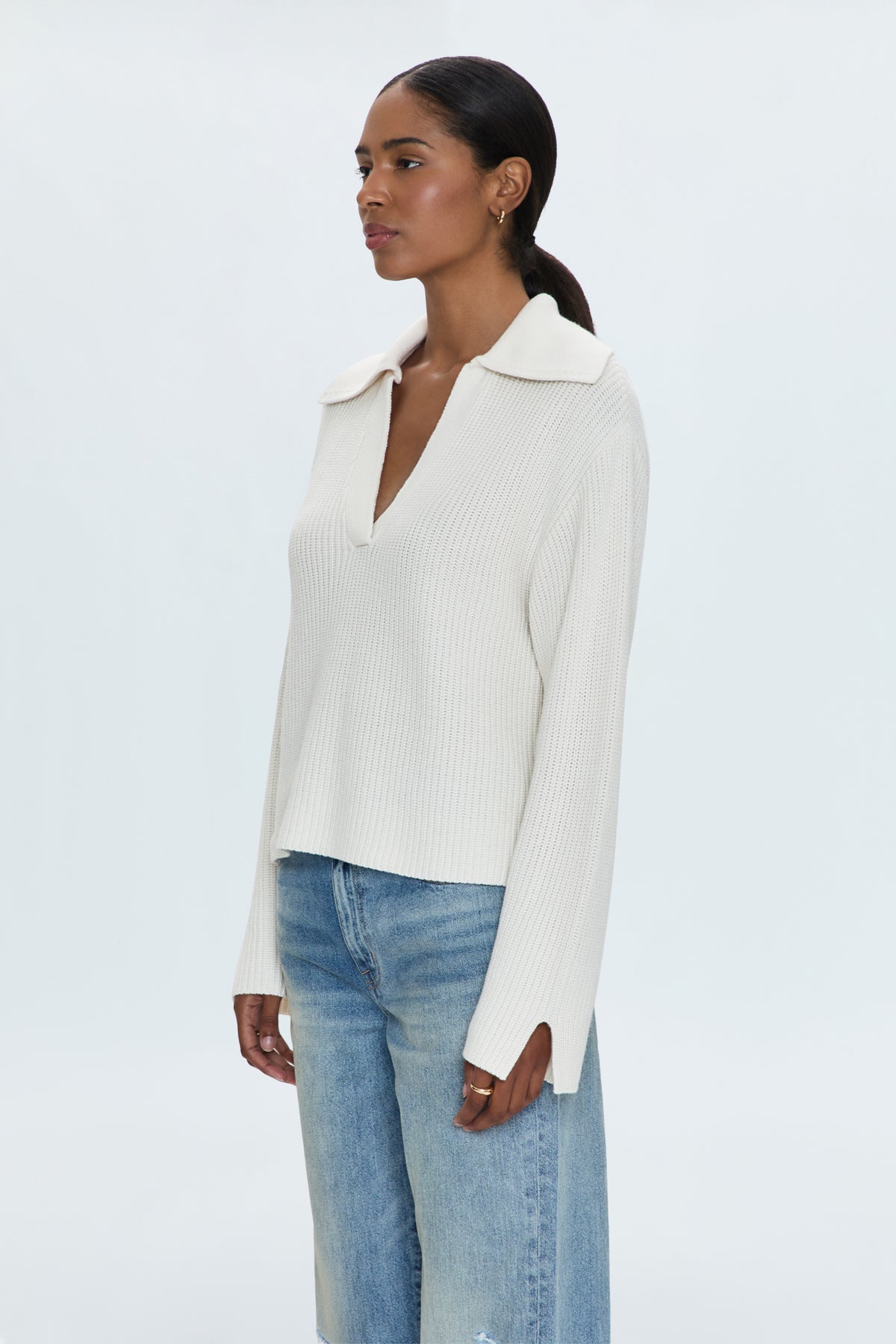 Darcy Big Collar Sweater - Shell