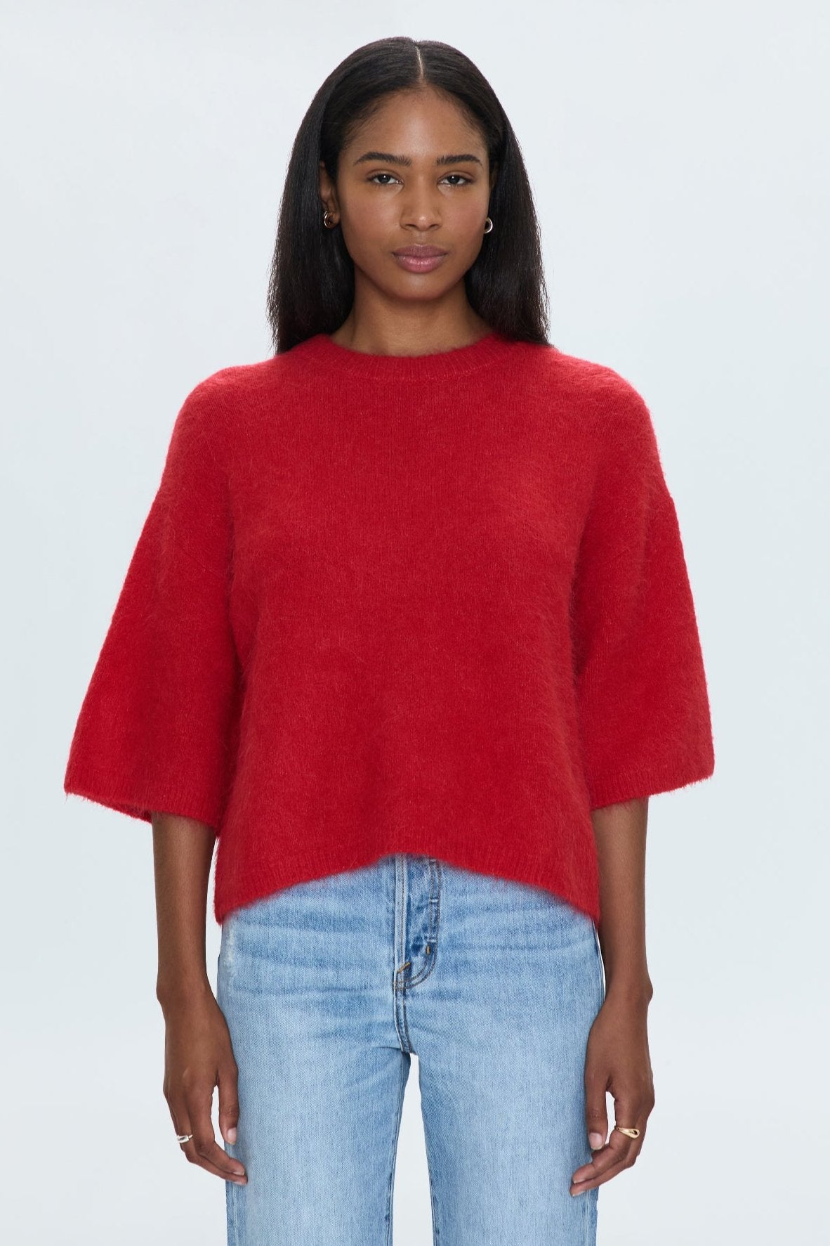 Micah Sweater Tee - Ruby