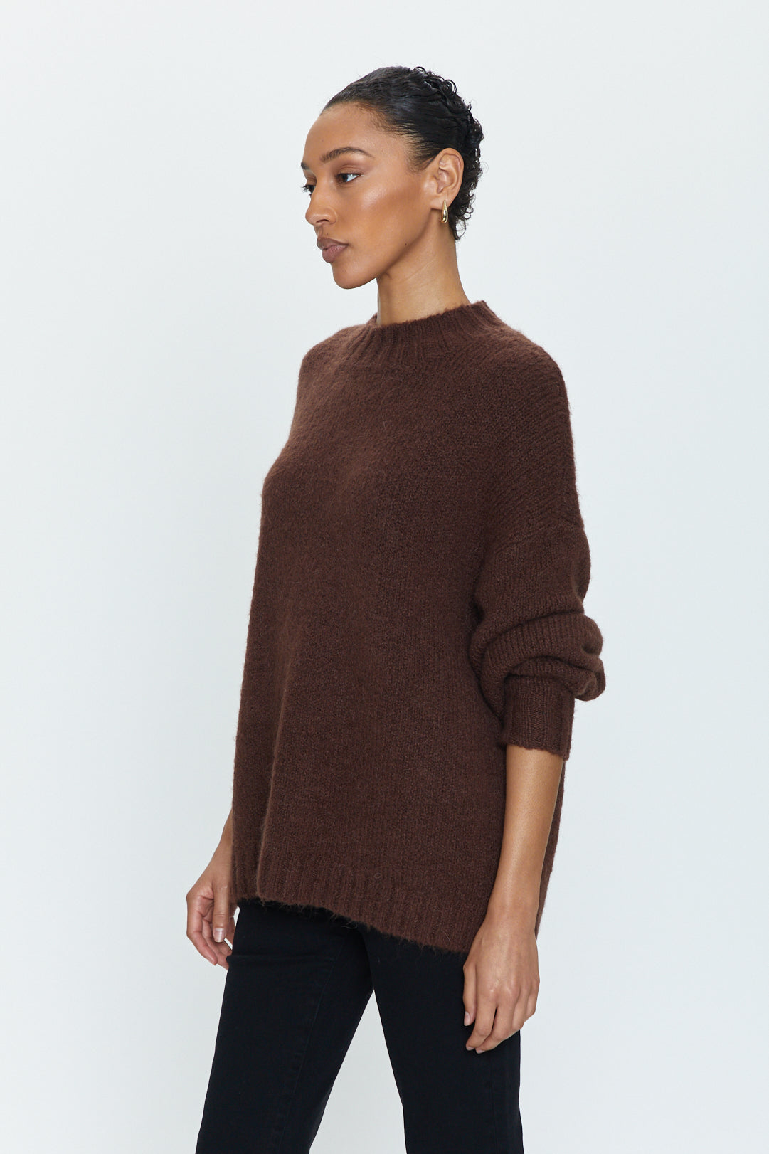 Carlen Mock Neck Sweater - Cocoa