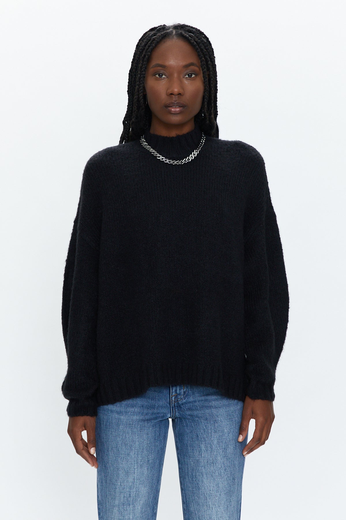 Carlen Mock Neck Sweater - Midnight – Pistola Denim