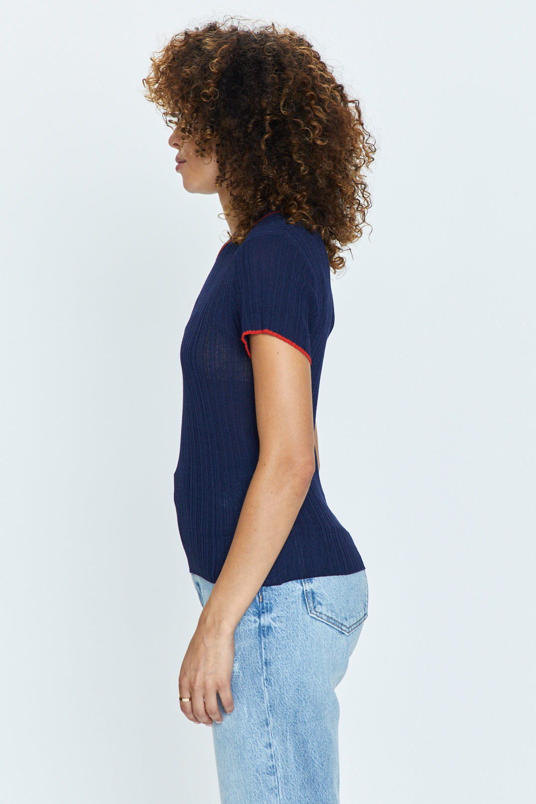 Romy Tee - Navy with Cherry