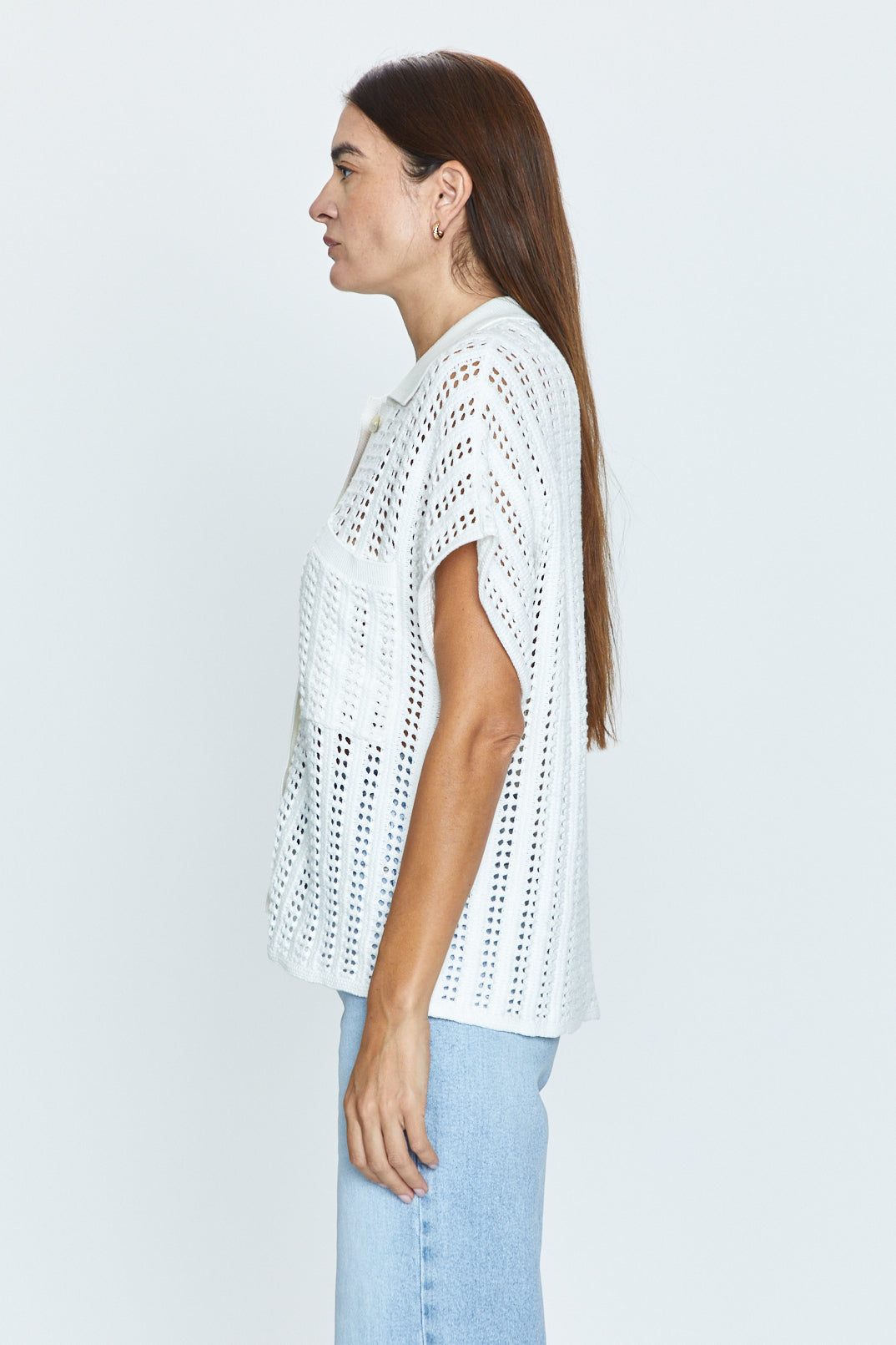 Lola Crochet Shirt - Ecru