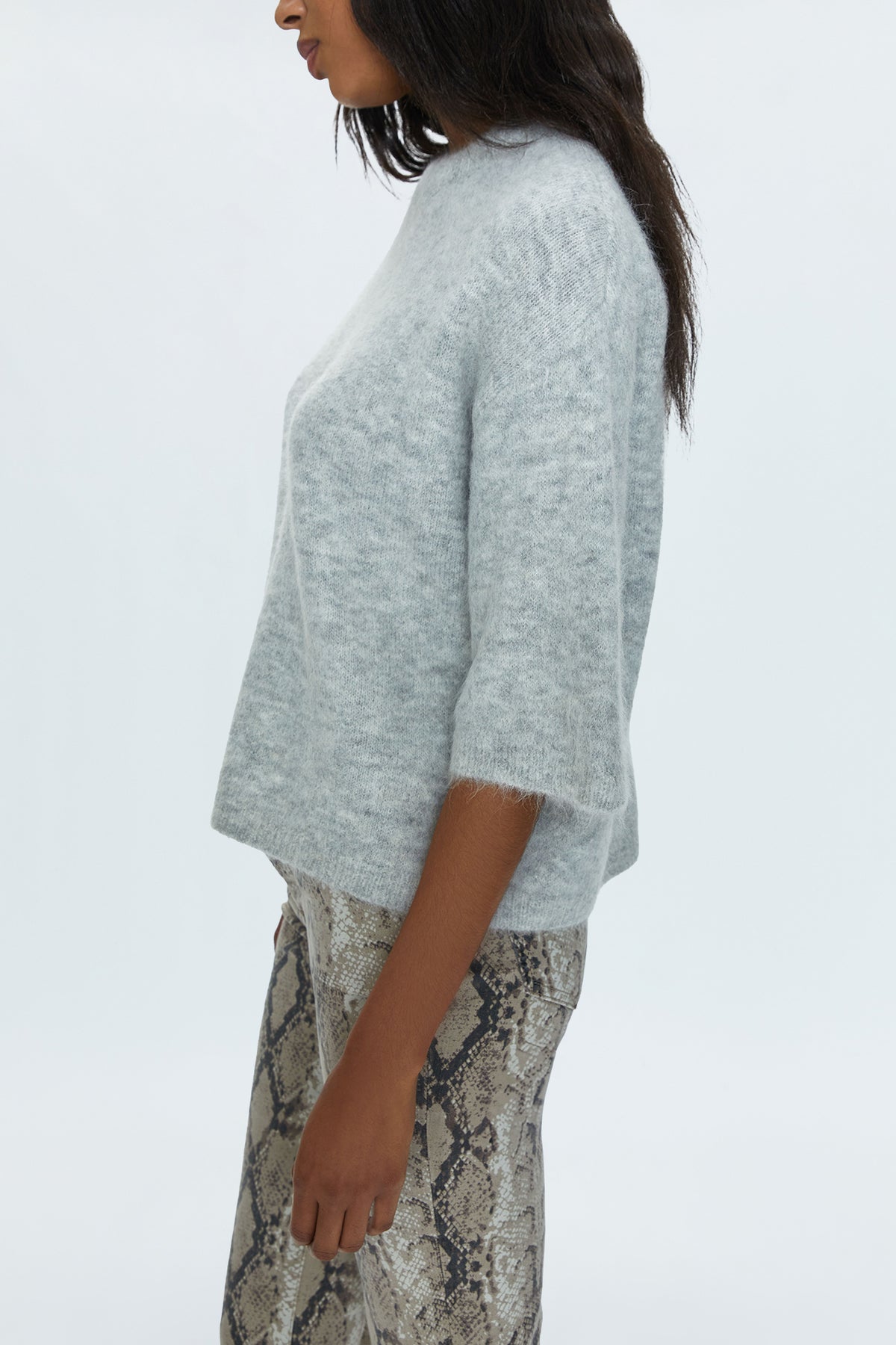 Micah Sweater Tee - Soft Grey