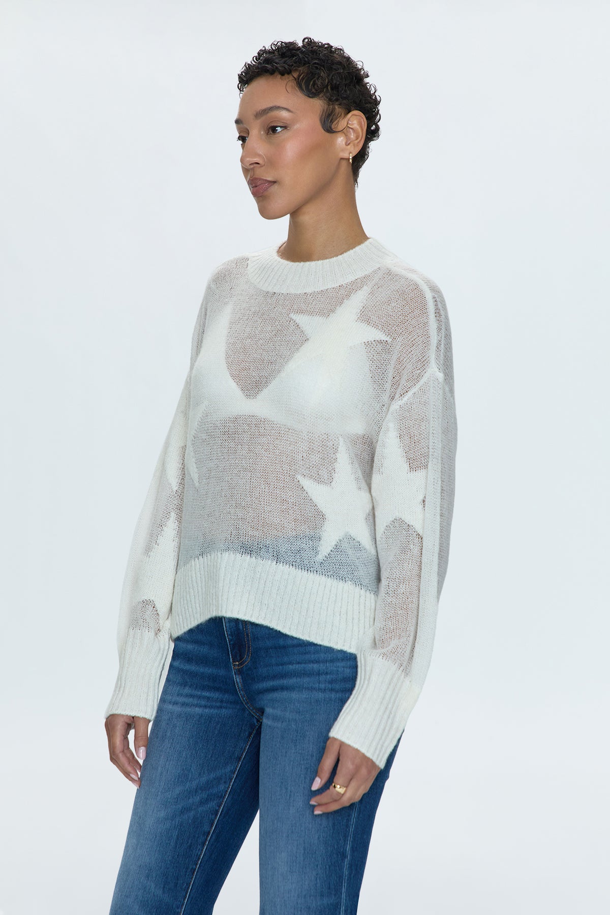 Joslyn Sheer Sweater - Ivory Star