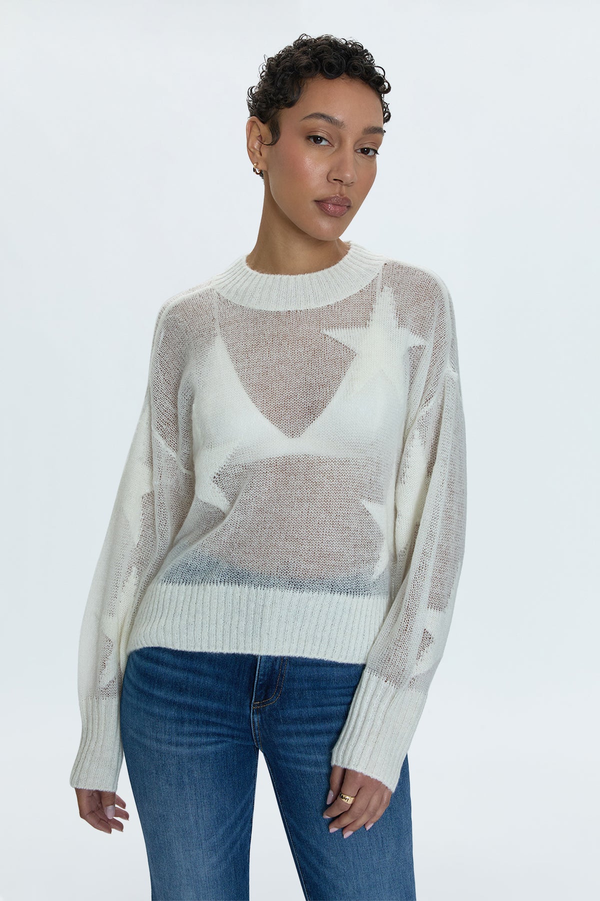 Joslyn Sheer Sweater - Ivory Star