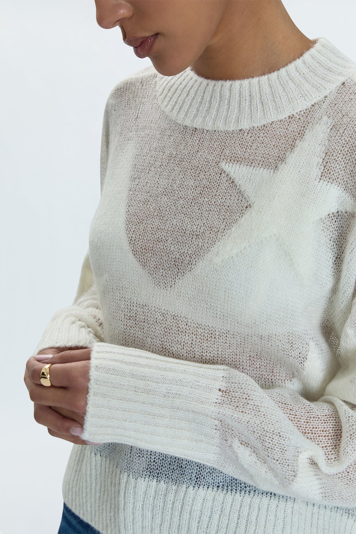 Joslyn Sheer Sweater - Ivory Star