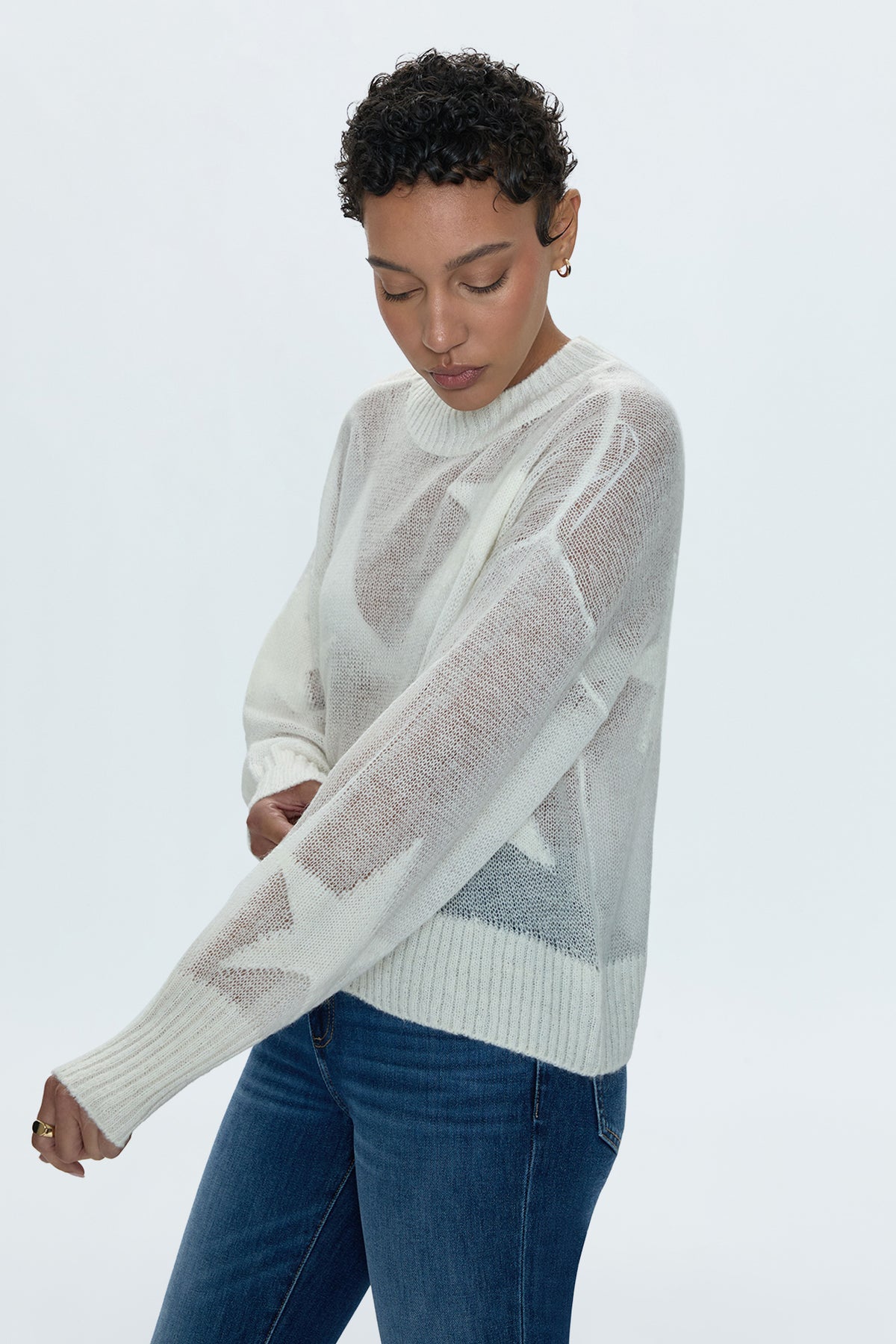 Joslyn Sheer Sweater - Ivory Star