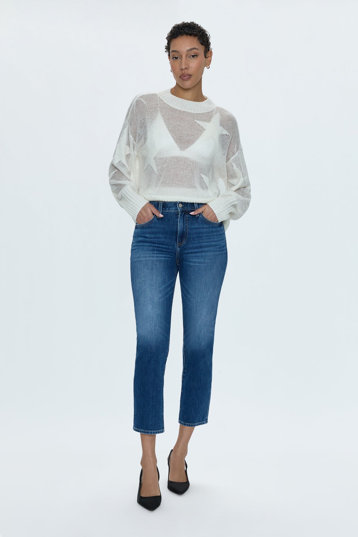 Joslyn Sheer Sweater - Ivory Star