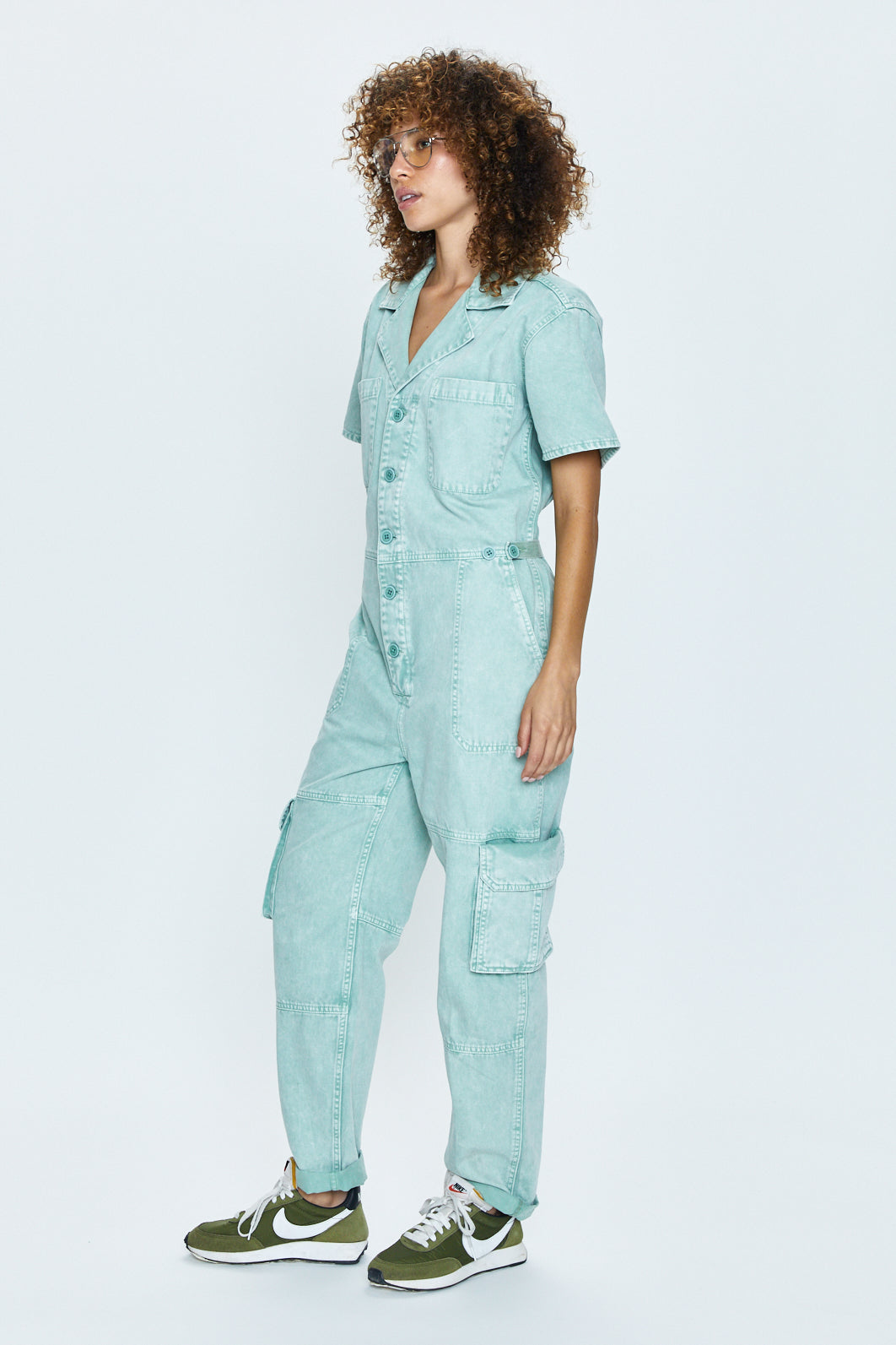 Grover Cargo Jumpsuit - Aloe Snow